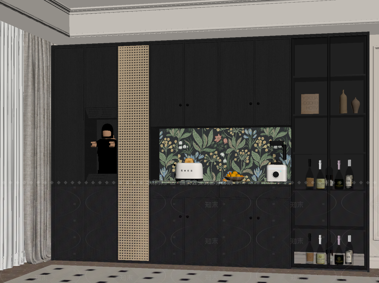 法式复古酒柜SU模型下载【ID:1205771105】