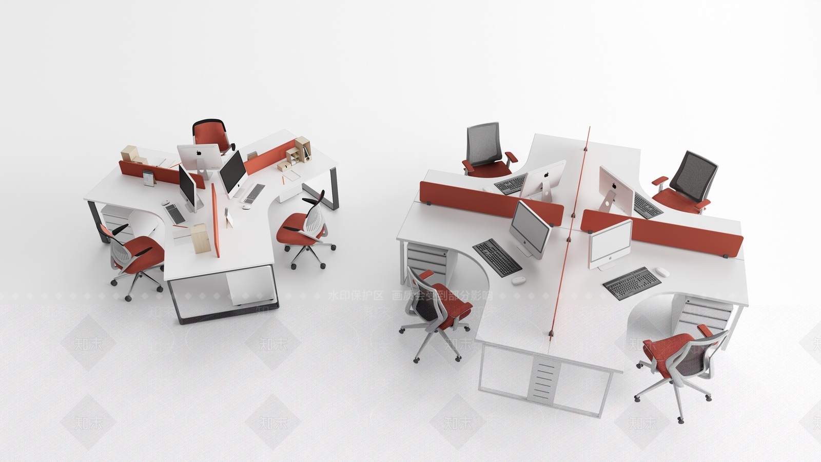 现代办公桌椅SU模型下载【ID:1205771503】