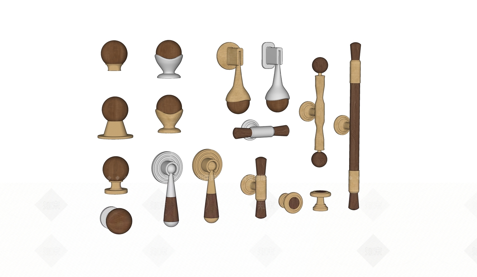 轻奢复古拉手SU模型下载【ID:1205777310】