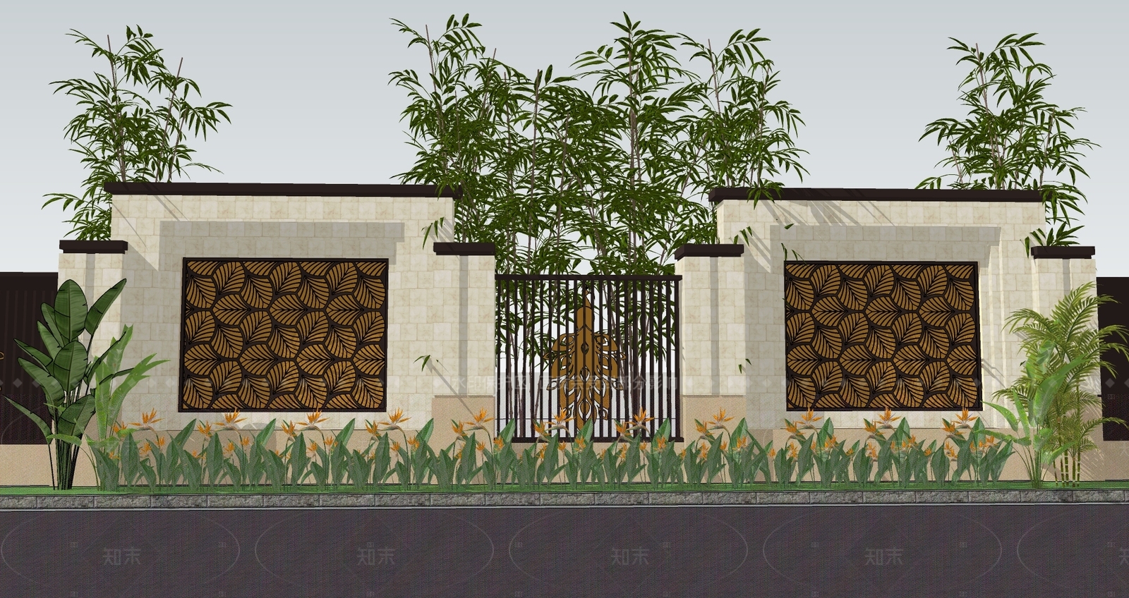 现代景观围栏SU模型下载【ID:1205783040】