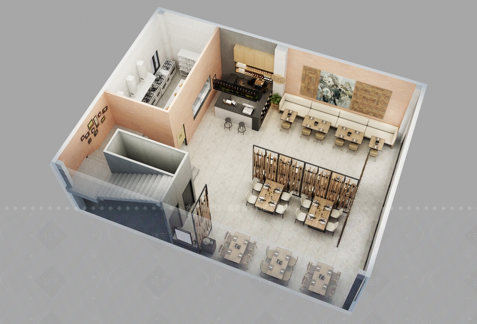 现代茶餐厅3D模型下载【ID:1205789023】