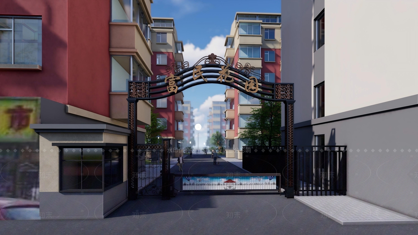 现代欧式入口大门SU模型下载【ID:1205790434】