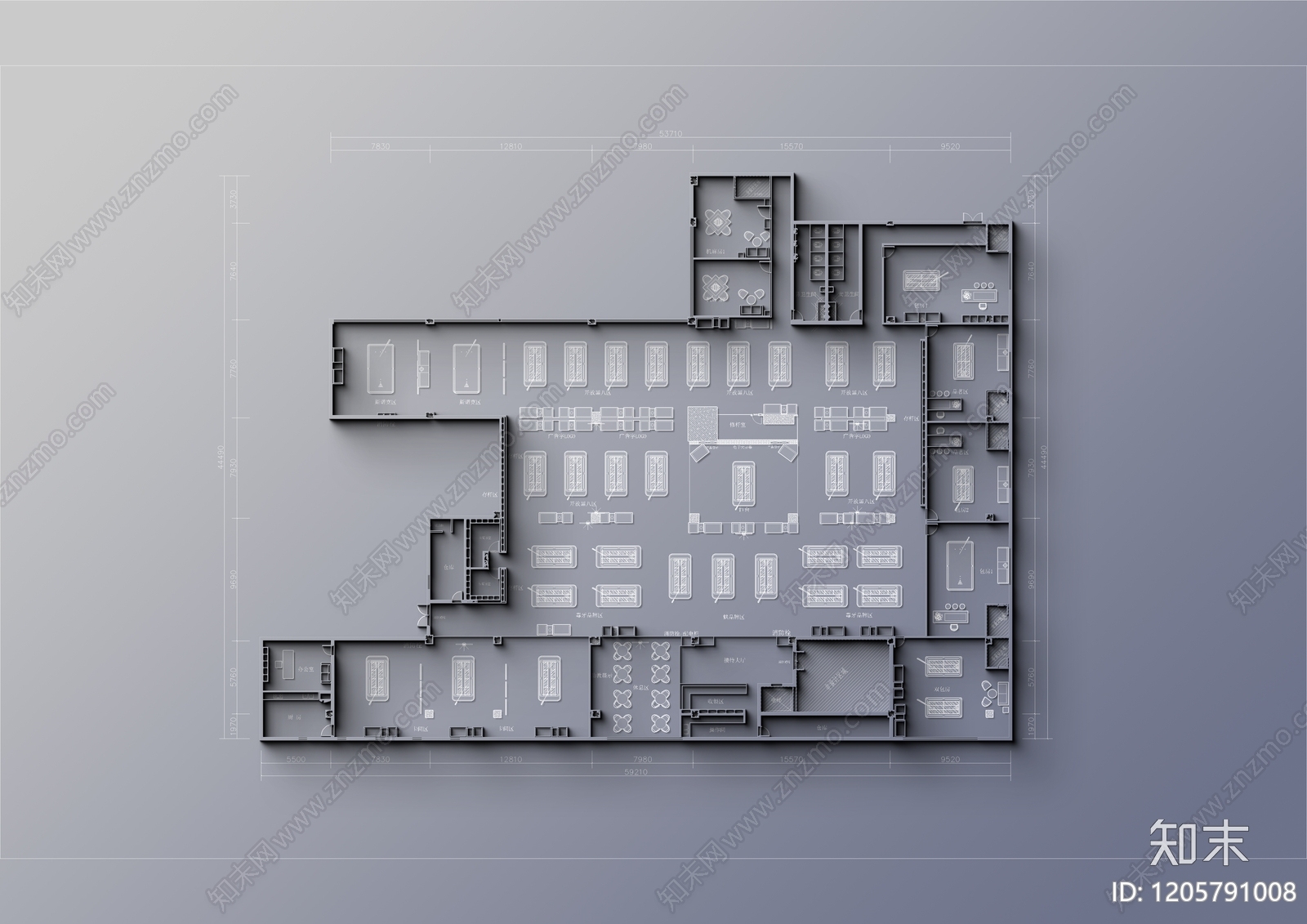 现代台球厅施工图下载【ID:1205791008】