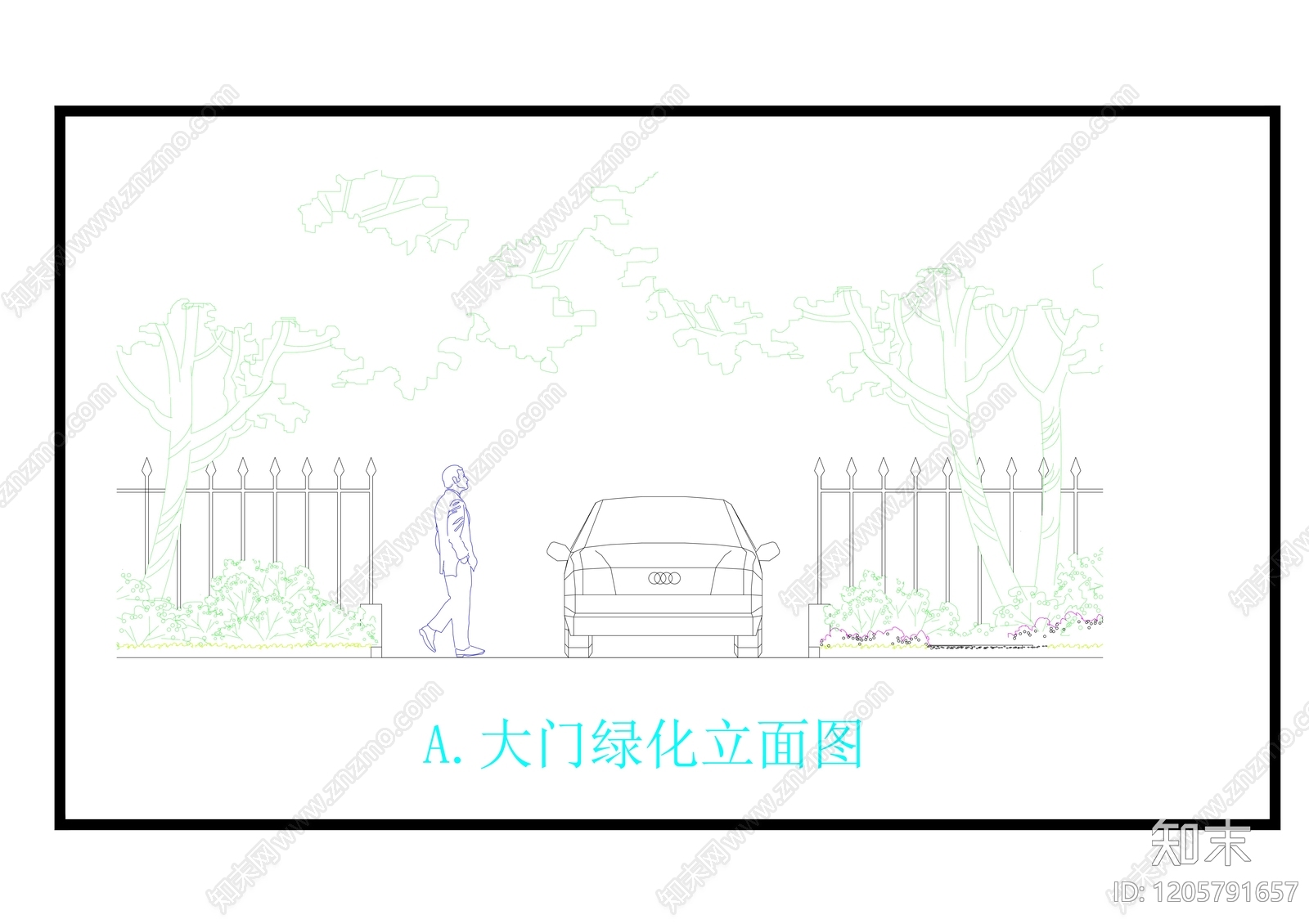 现代庭院cad施工图下载【ID:1205791657】