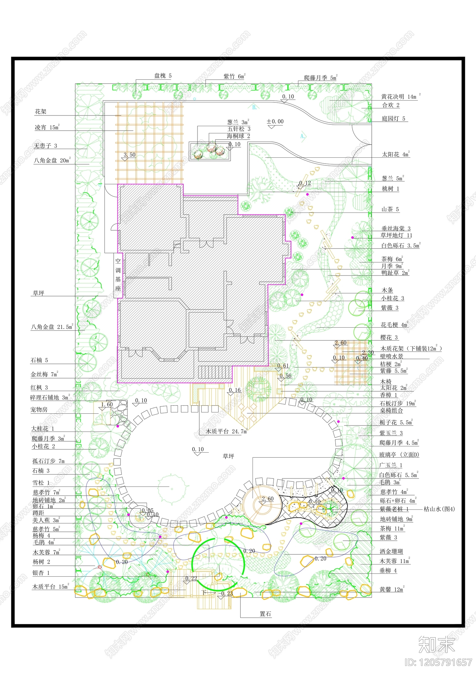 现代庭院cad施工图下载【ID:1205791657】