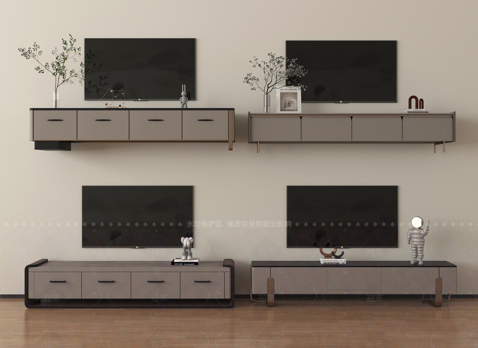 现代电视柜SU模型下载【ID:1205794069】