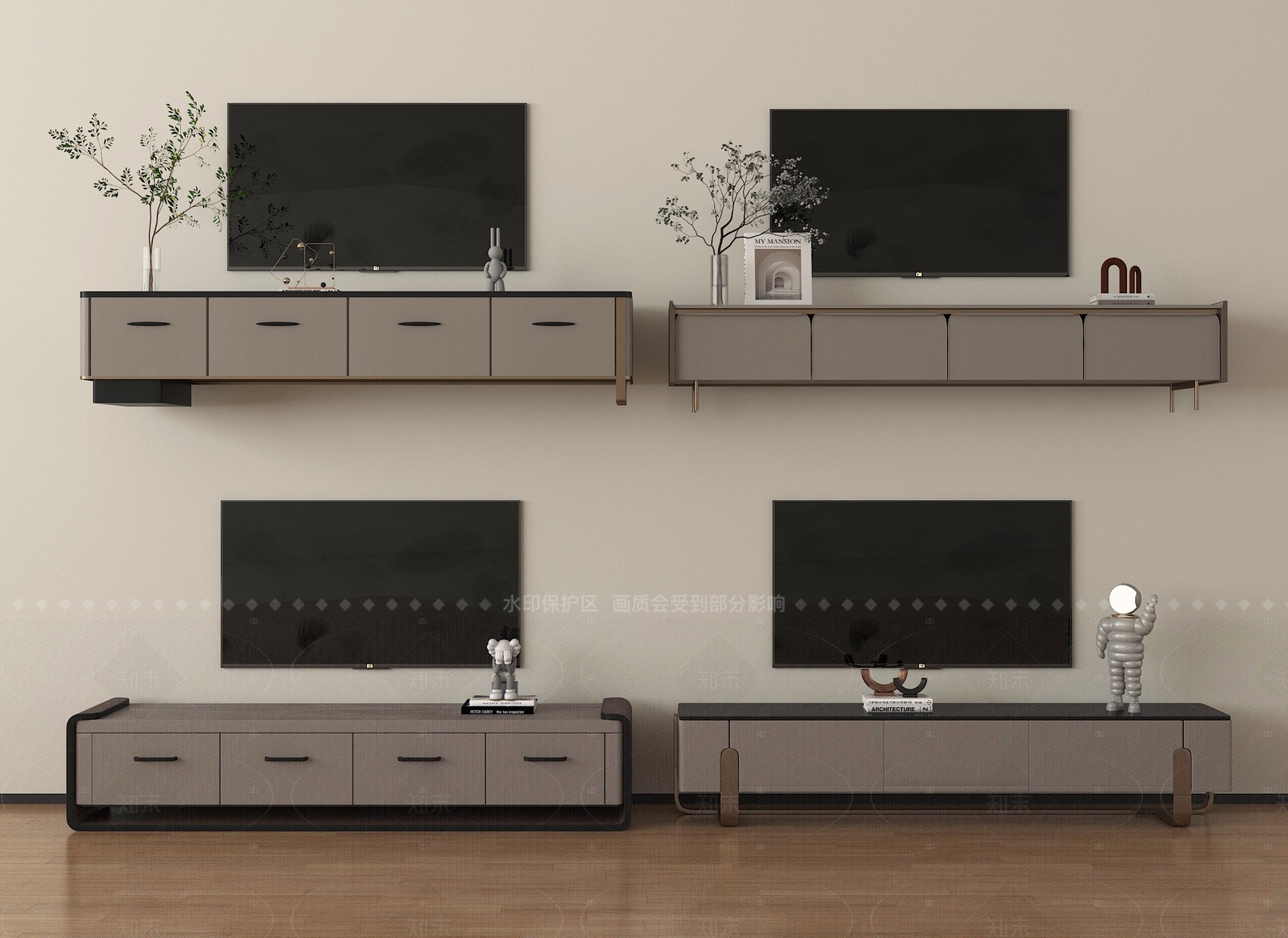现代电视柜3D模型下载【ID:1205794112】