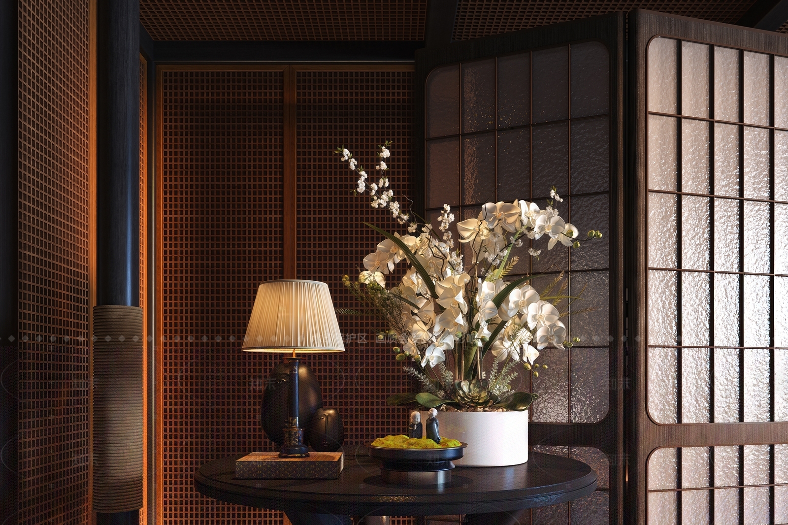 新中式日式摆件组合3D模型下载【ID:1205796409】