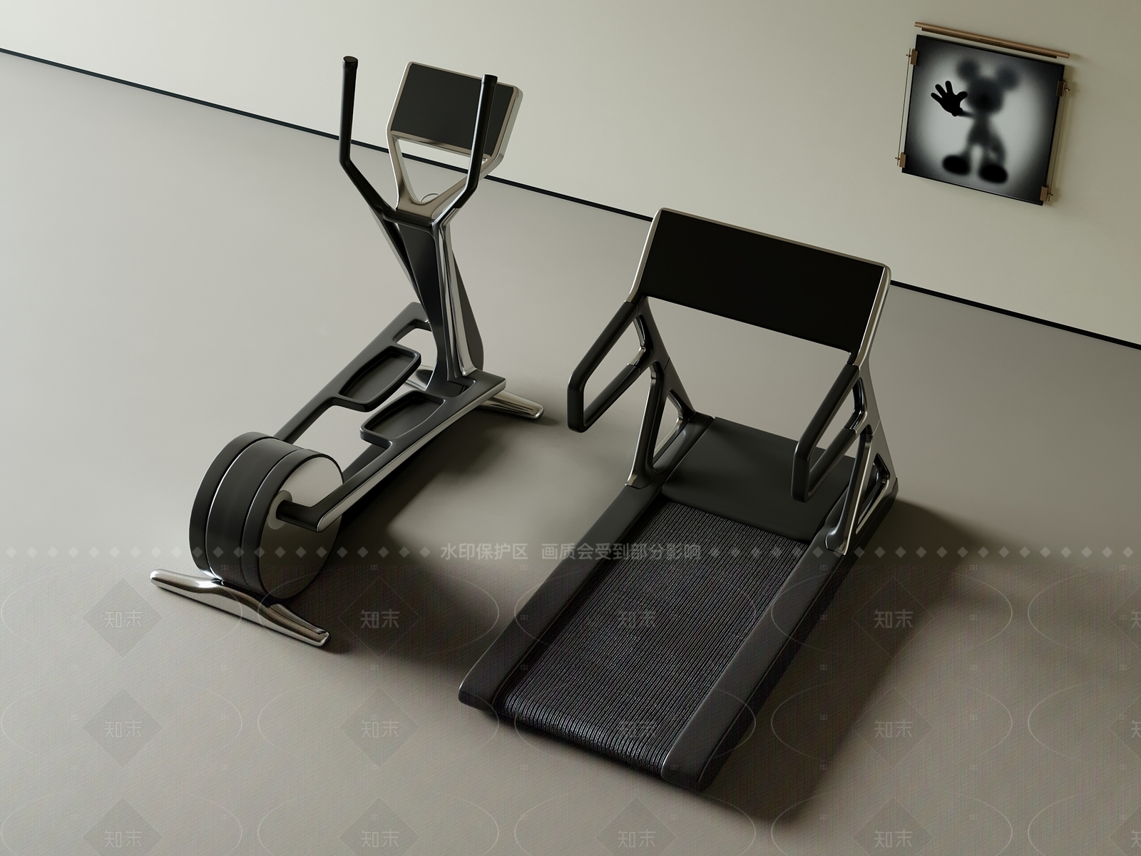 现代健身器材3D模型下载【ID:1205797593】