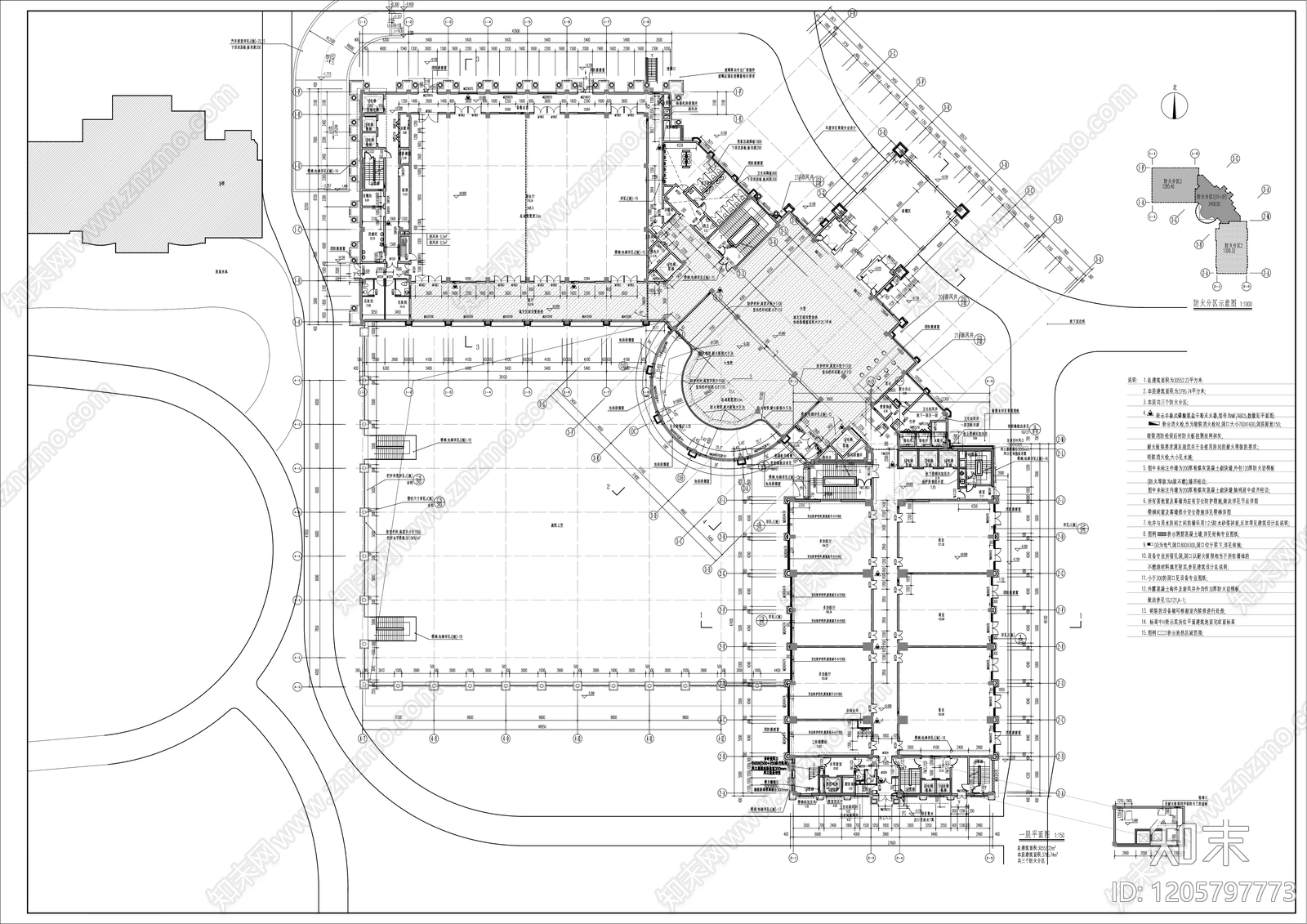 现代欧式酒店建筑施工图下载【ID:1205797773】
