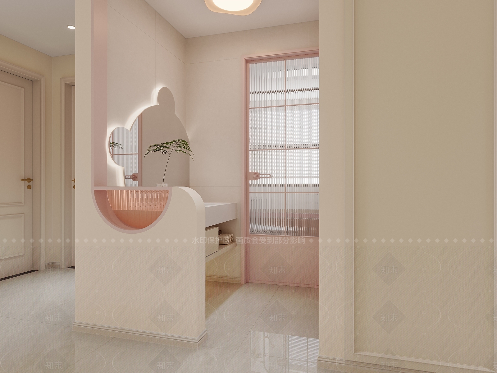 法式奶油卫生间3D模型下载【ID:1205798121】