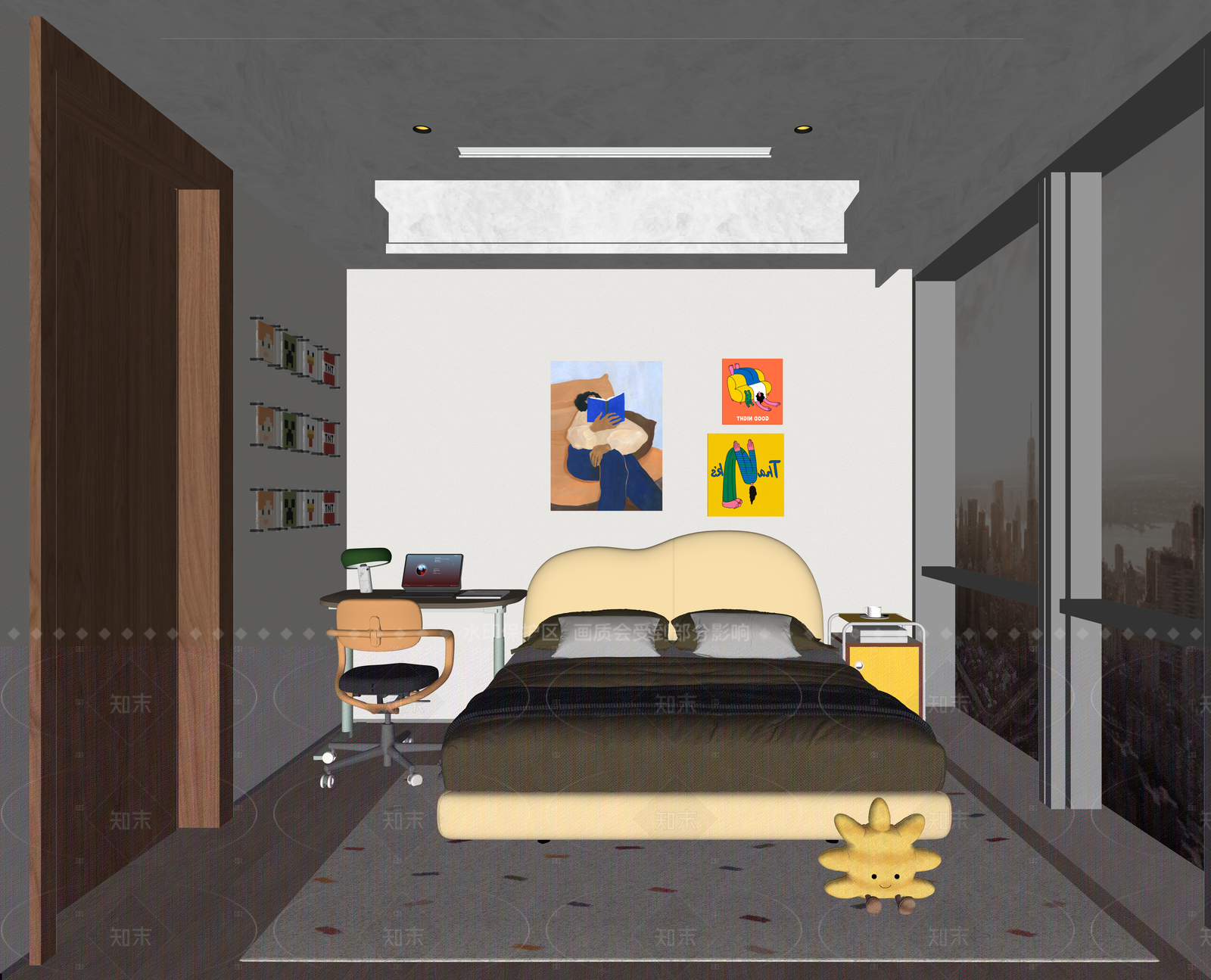 现代家居卧室SU模型下载【ID:1205800184】