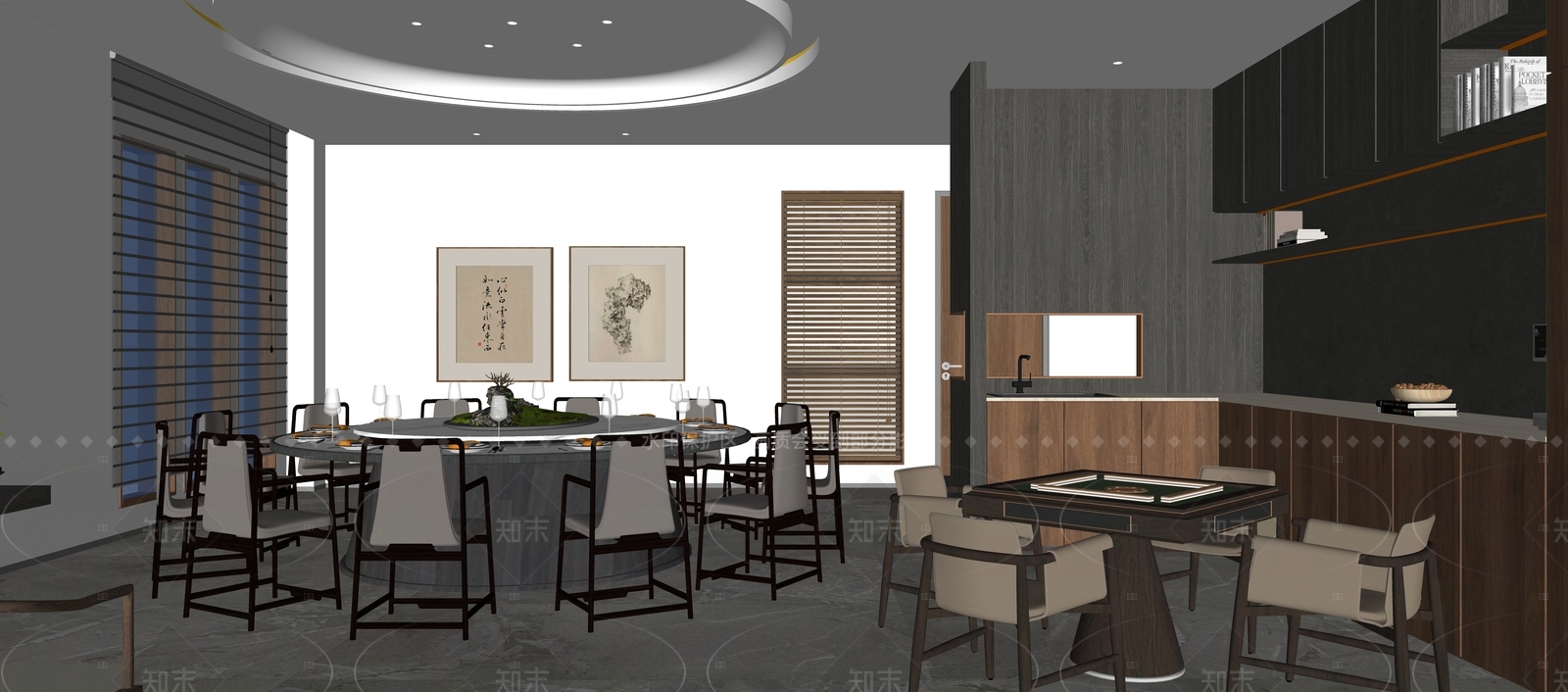 新中式包厢SU模型下载【ID:1205803092】