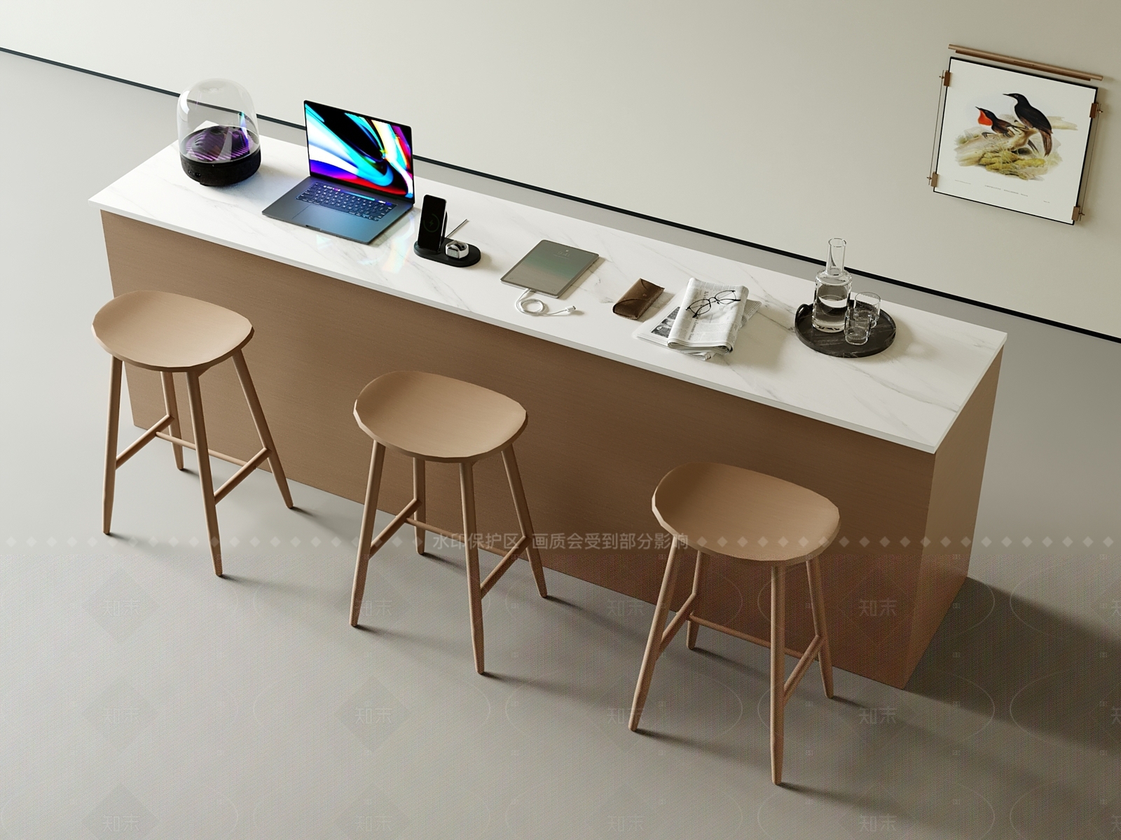 现代吧台3D模型下载【ID:1205803956】