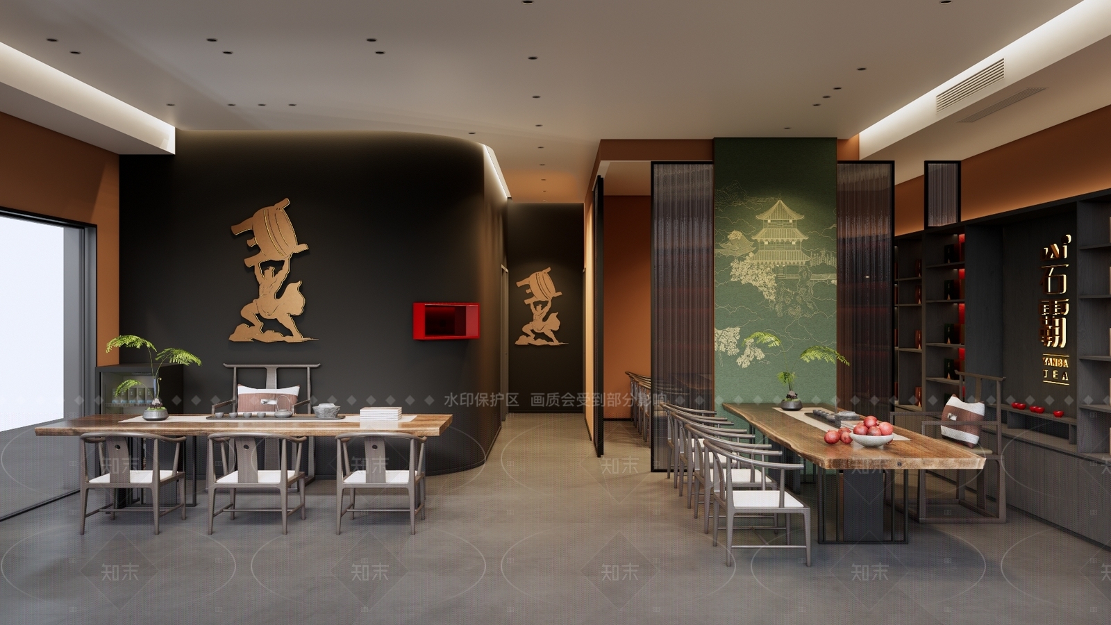 新中式禅意会所SU模型下载【ID:1205805323】