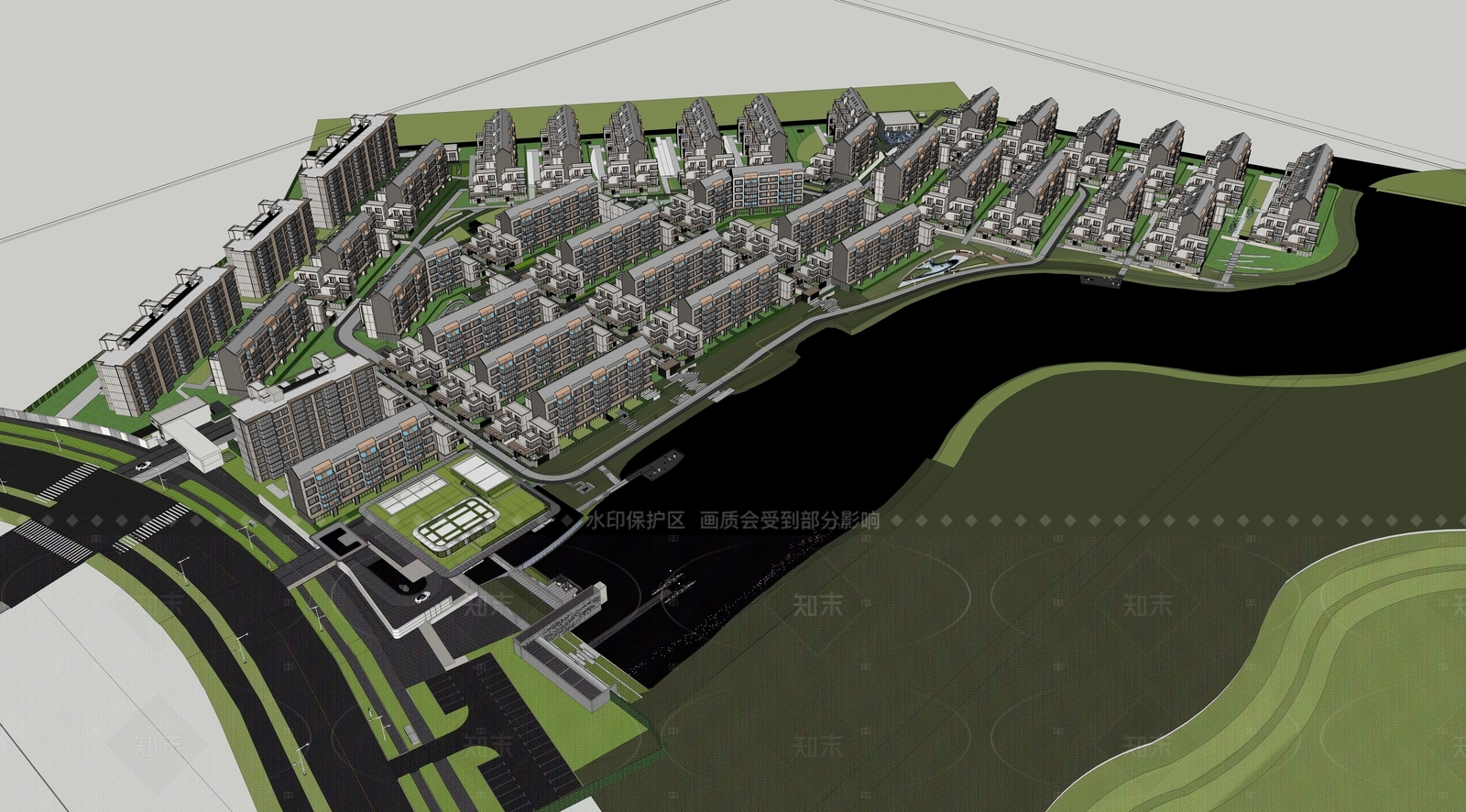现代多层住宅SU模型下载【ID:1205807750】