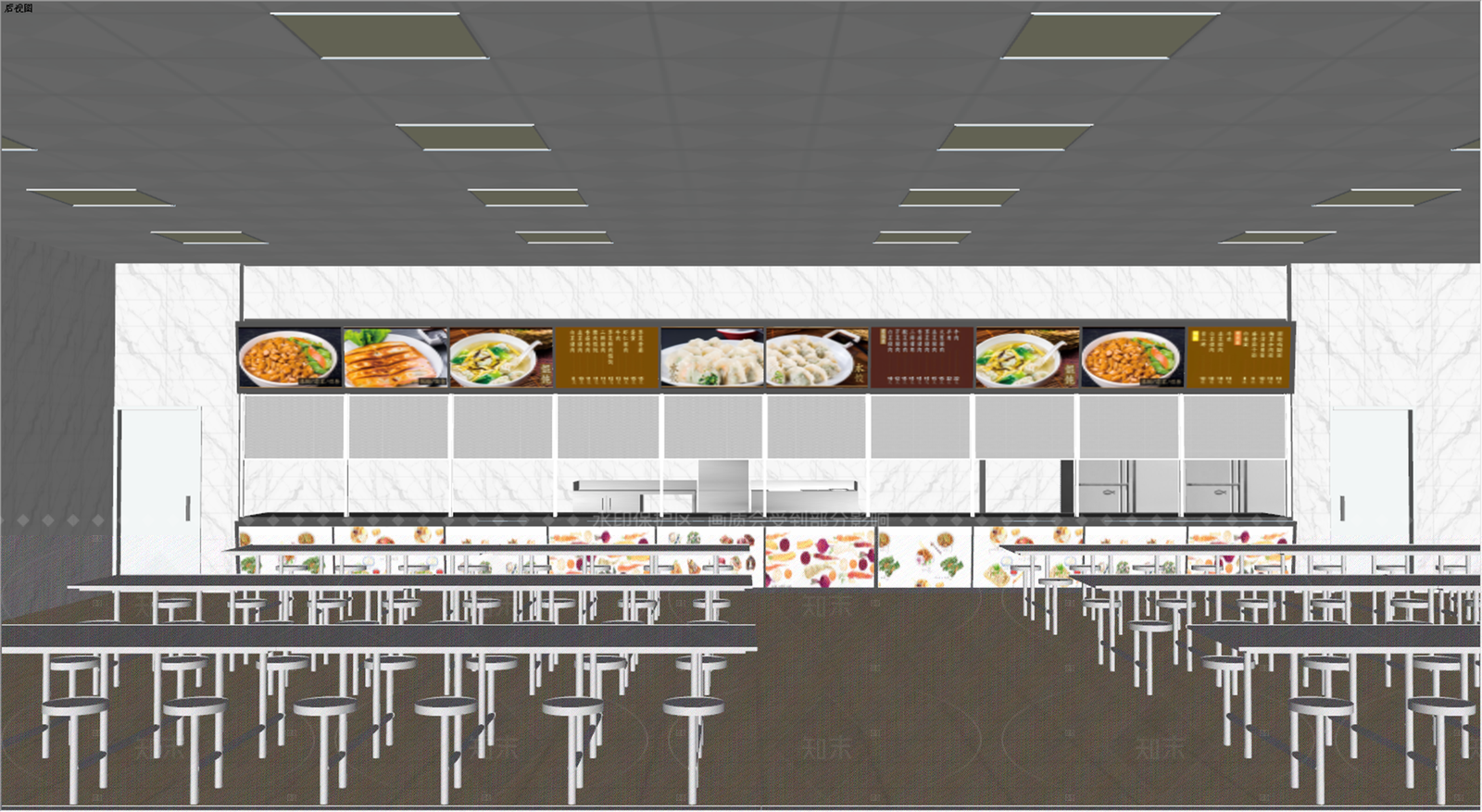 现代简约学生食堂SU模型下载【ID:1205808449】