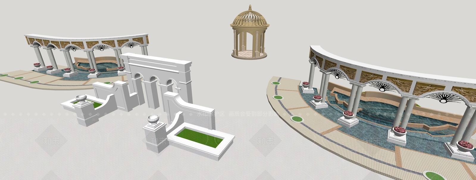 欧式复古其他景观小建筑SU模型下载【ID:1205819246】