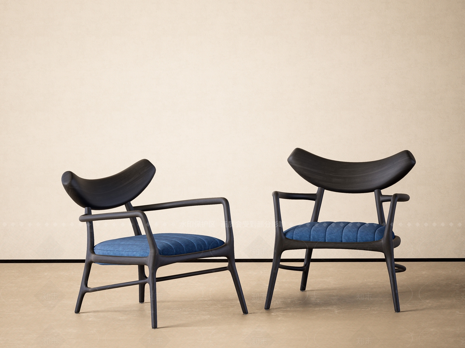 侘寂中古单人沙发SU模型下载【ID:1205820046】