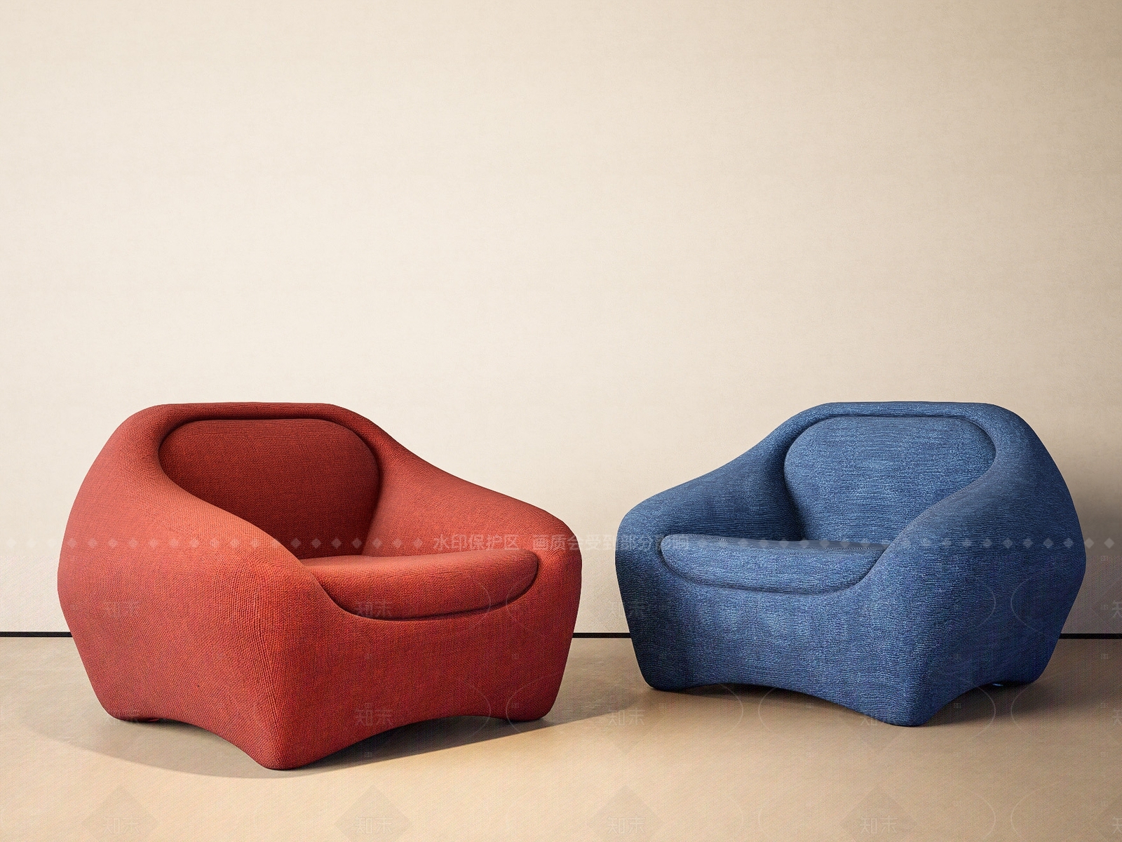 复古极简单人沙发SU模型下载【ID:1205820089】