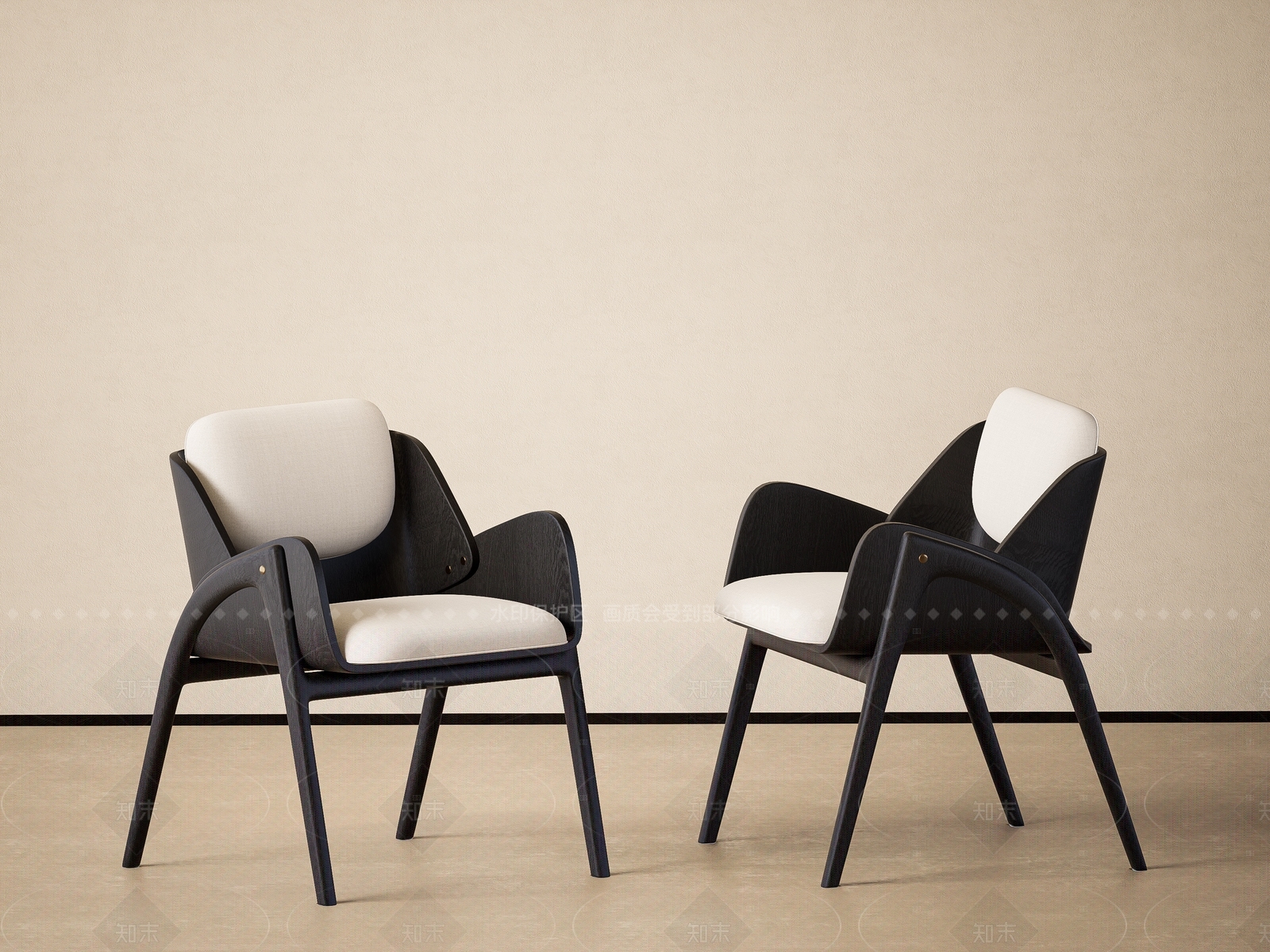 现代复古餐椅SU模型下载【ID:1205820373】