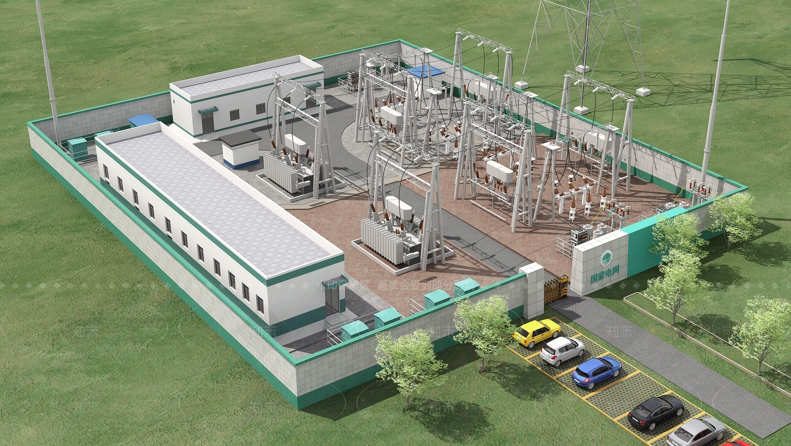 现代变配电站SU模型下载【ID:1205820771】