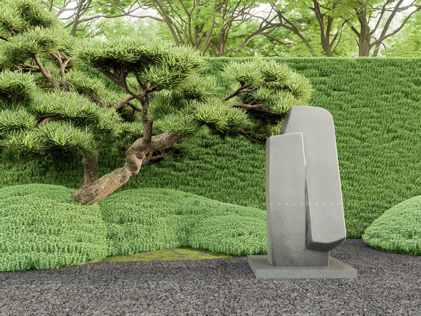 现代新中式雕塑SU模型下载【ID:1205820823】