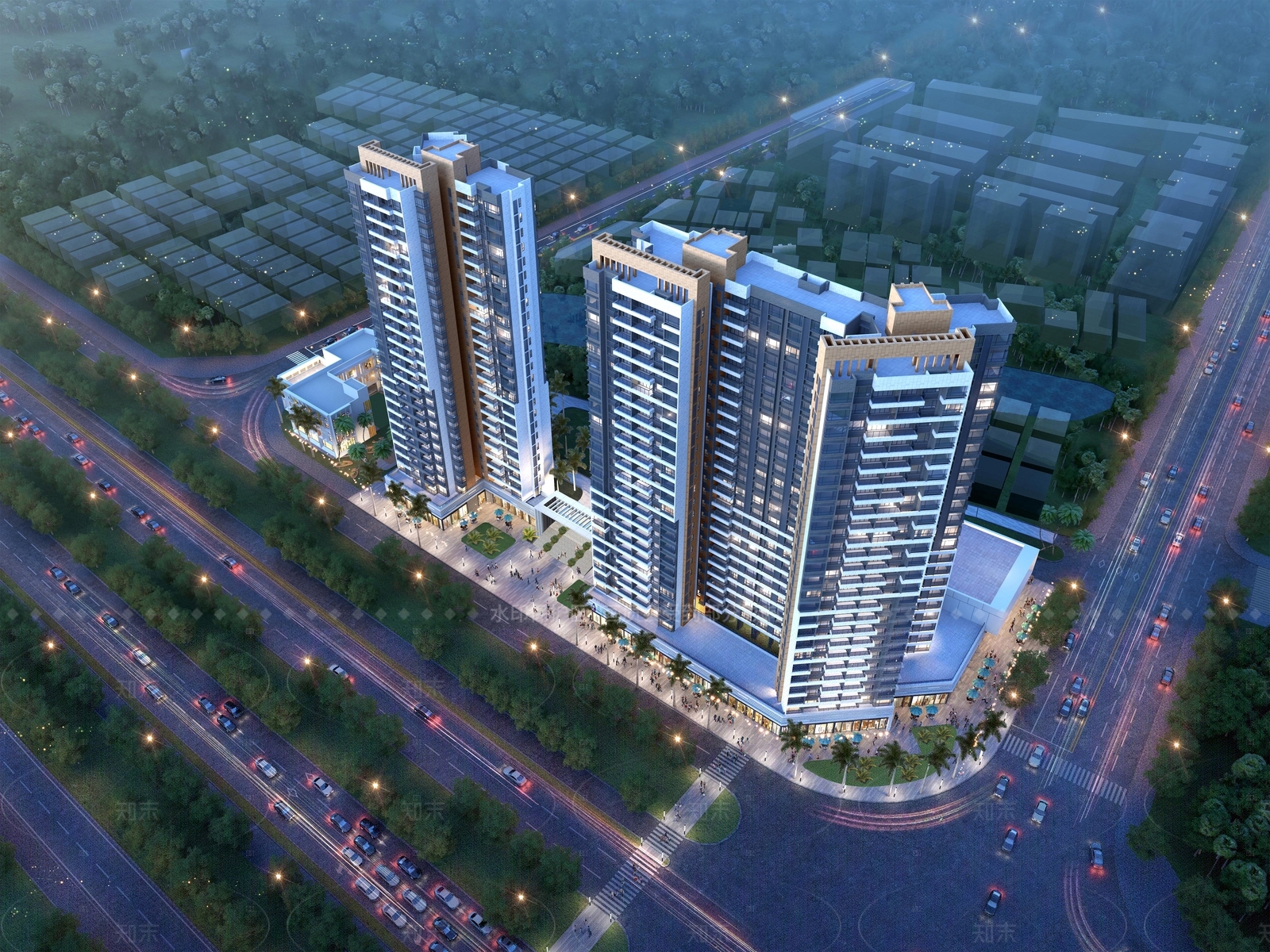 现代简约高层住宅SU模型下载【ID:1206295427】