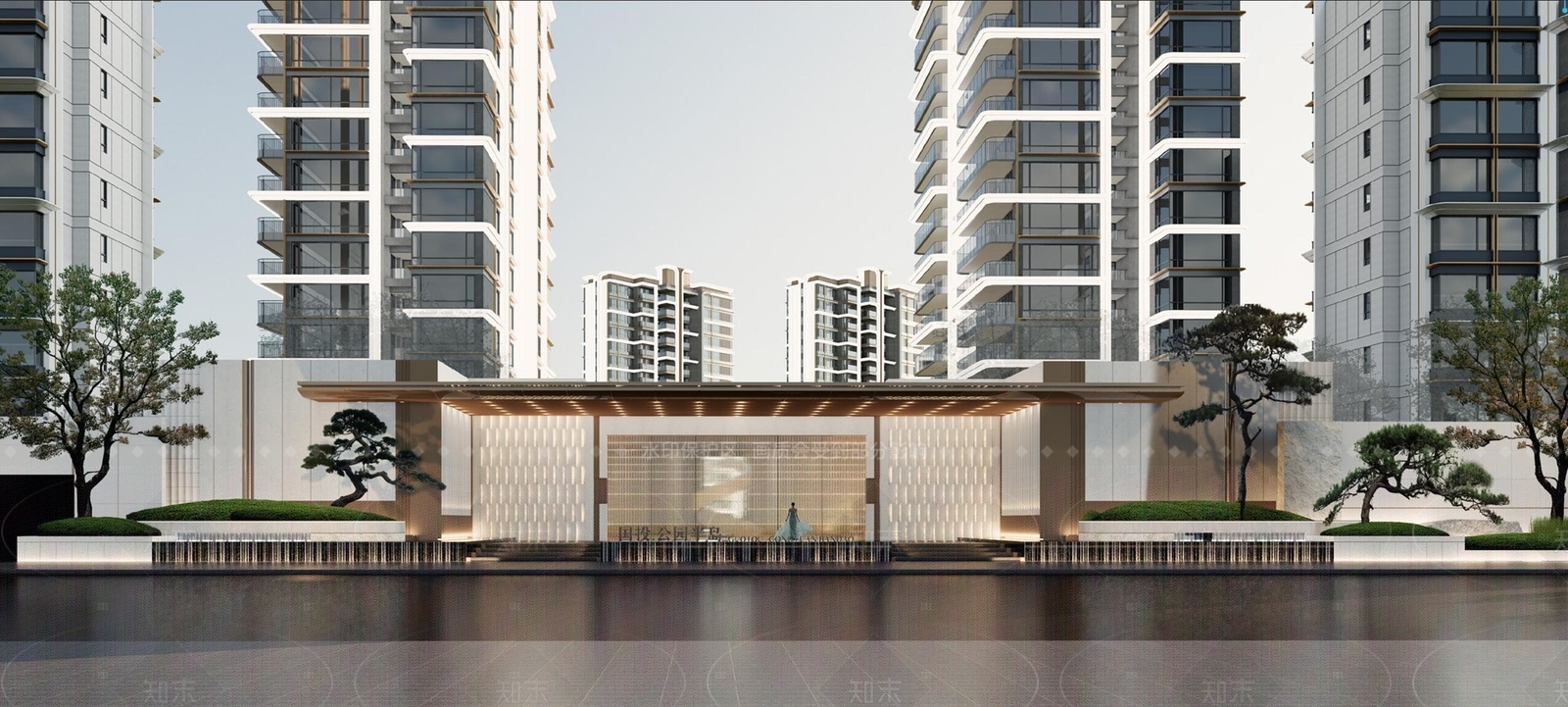 现代轻奢塔楼SU模型下载【ID:1205828104】