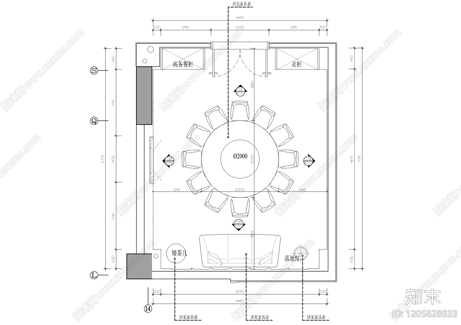 现代中餐厅cad施工图下载【ID:1205828933】