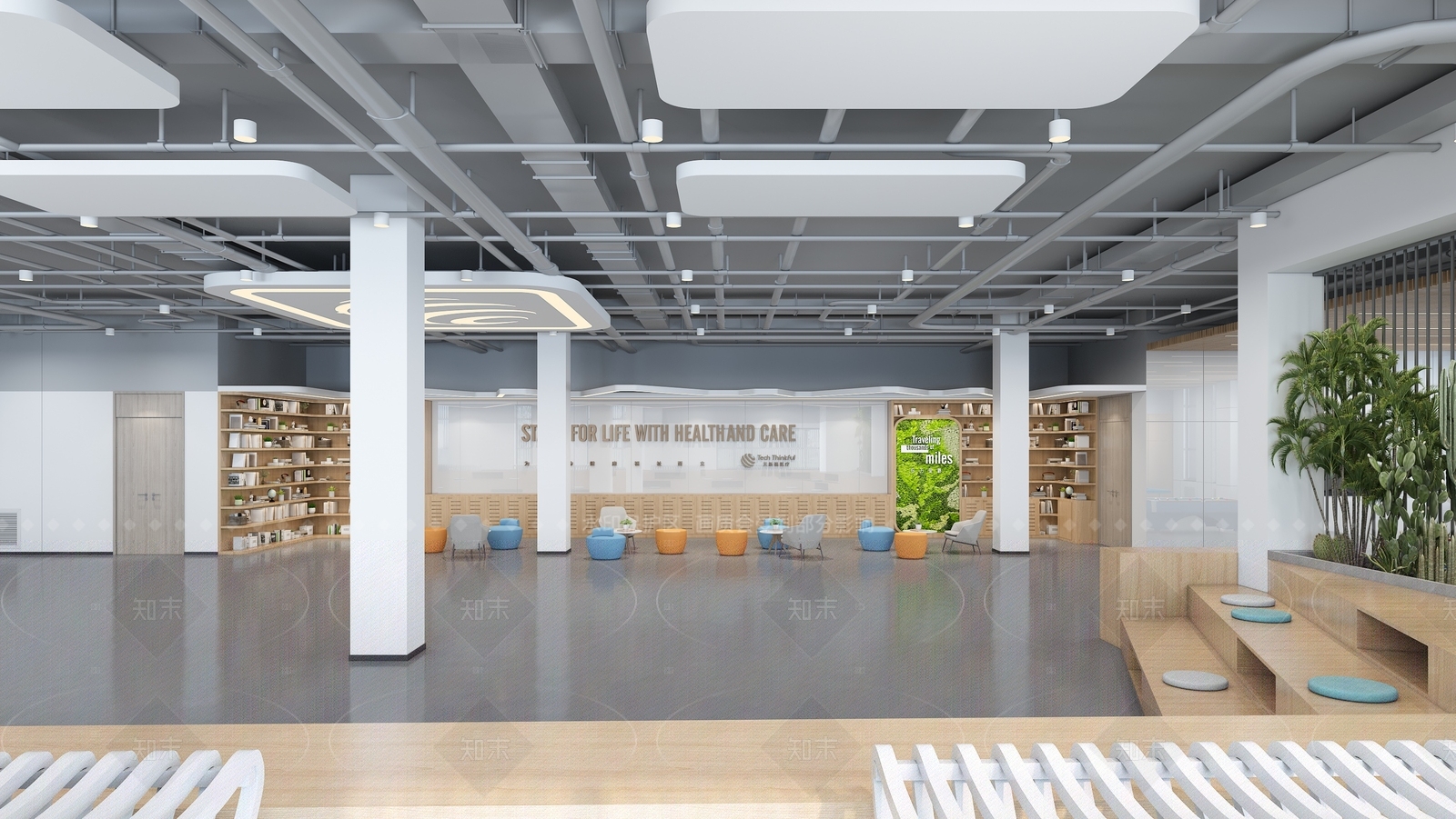 现代图书馆3D模型下载【ID:1206003420】