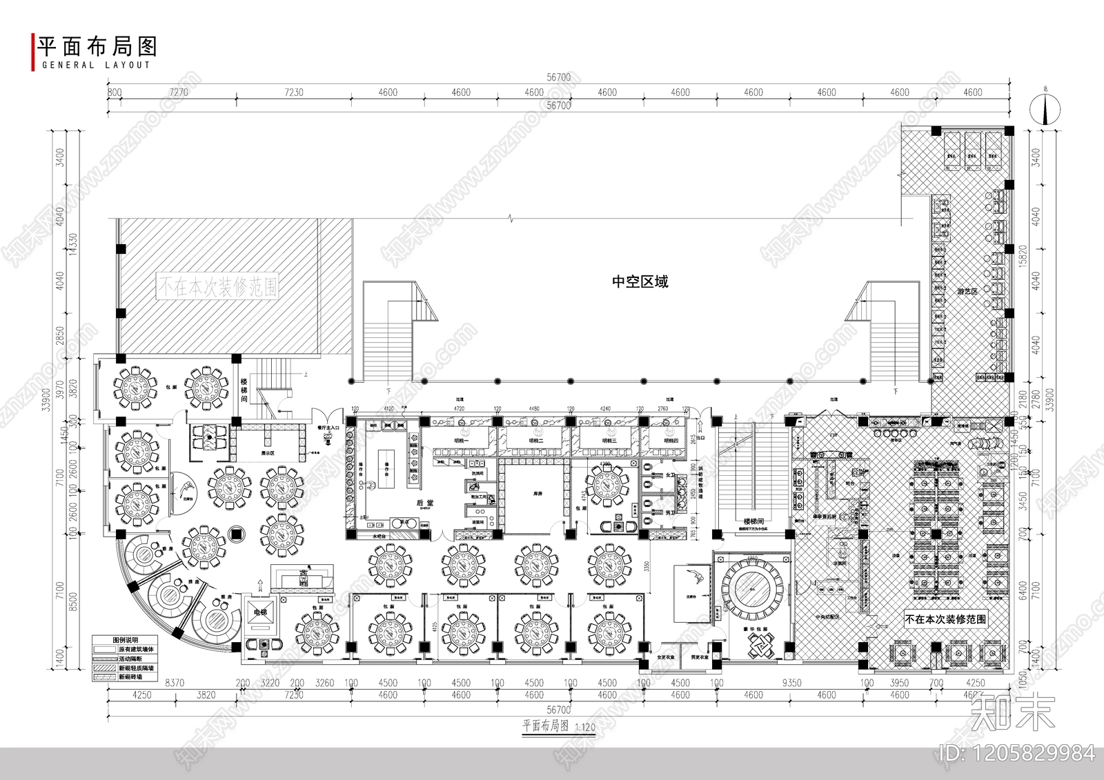 现代酒楼施工图下载【ID:1205829984】
