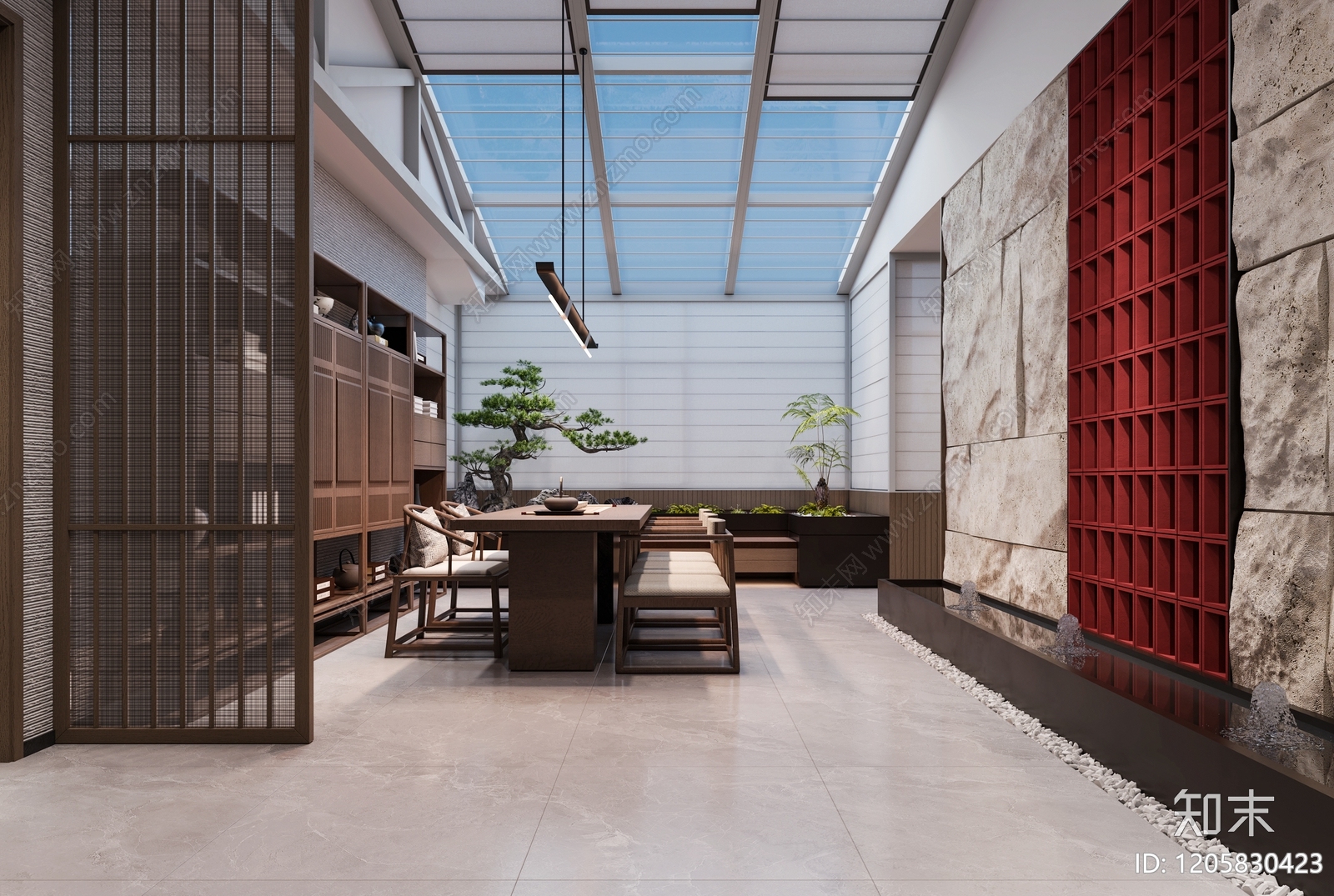 现代轻奢会所cad施工图下载【ID:1205830423】