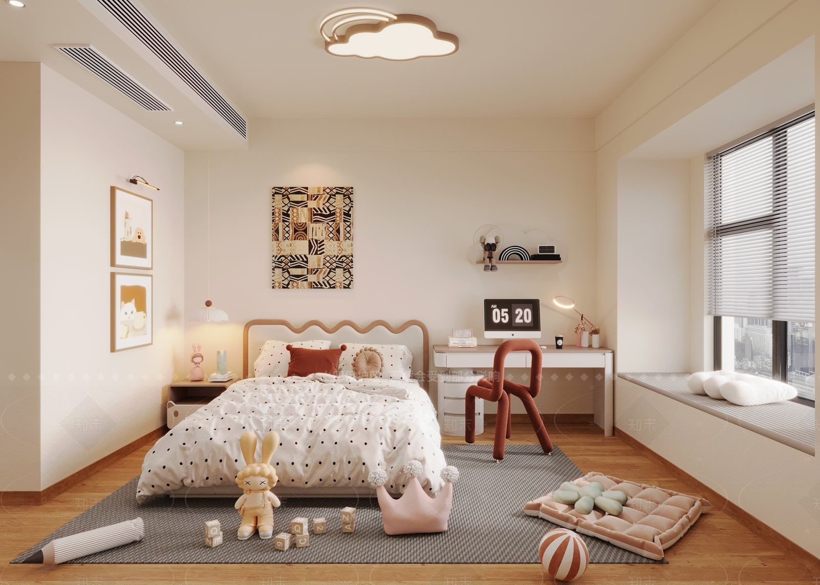 现代中古女孩房3D模型下载【ID:1205830448】