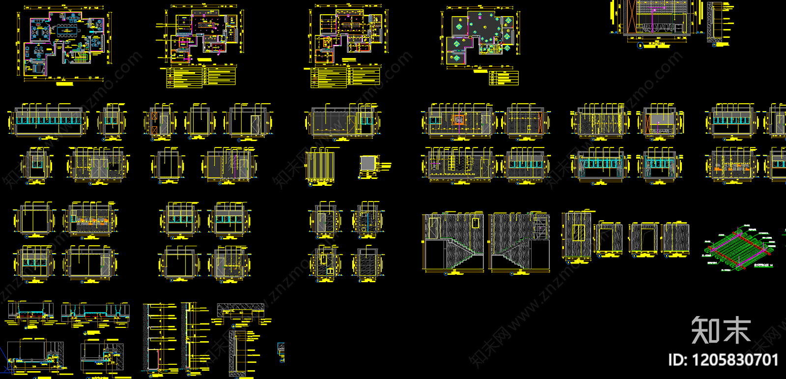 现代整体办公空间cad施工图下载【ID:1205830701】