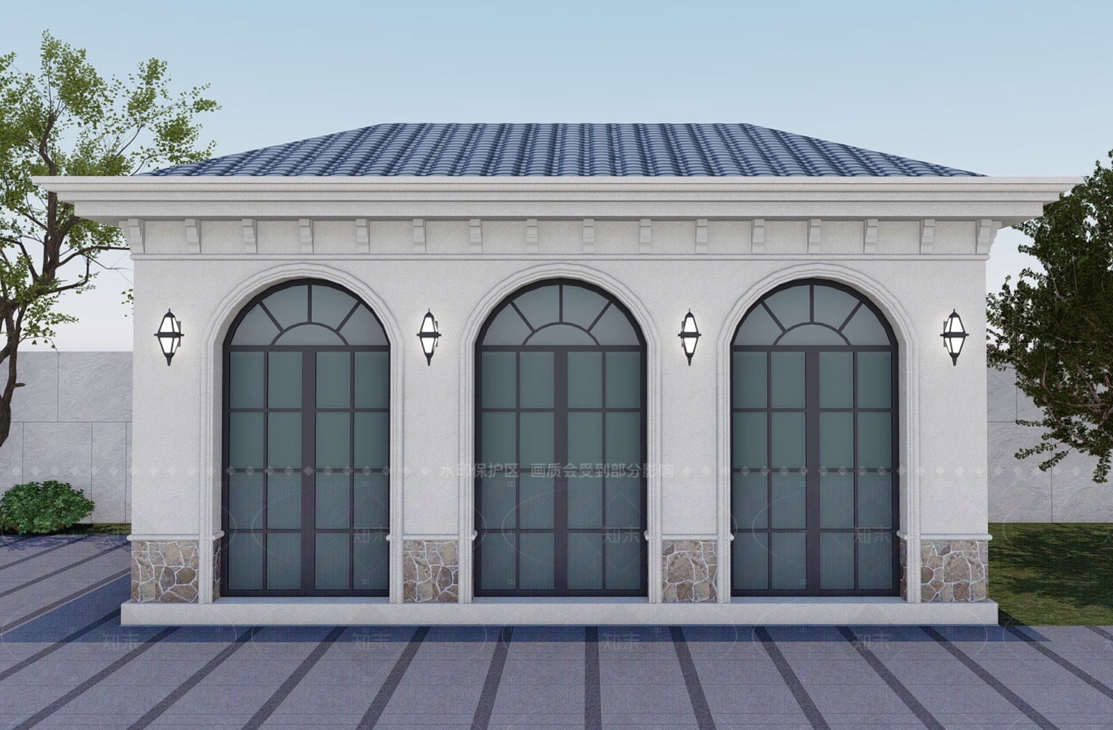 法式欧式亭子SU模型下载【ID:1205834609】