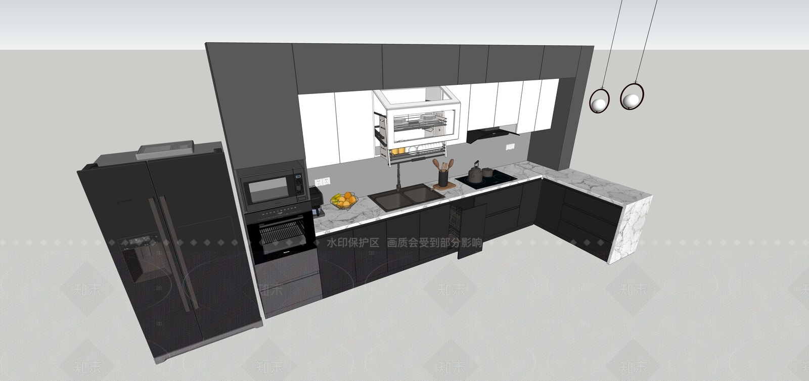 厨房用品组合SU模型下载【ID:1205836422】
