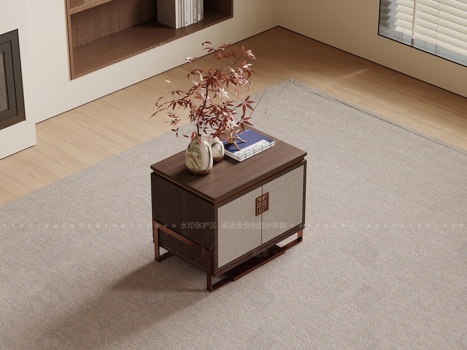 新中式床头柜3D模型下载【ID:1205836818】