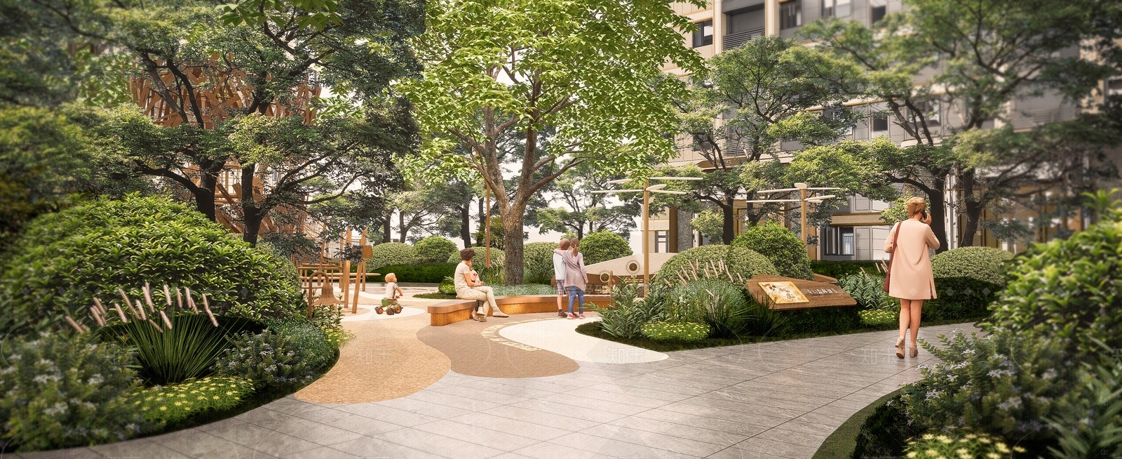 现代住宅区景观SU模型下载【ID:1205838890】