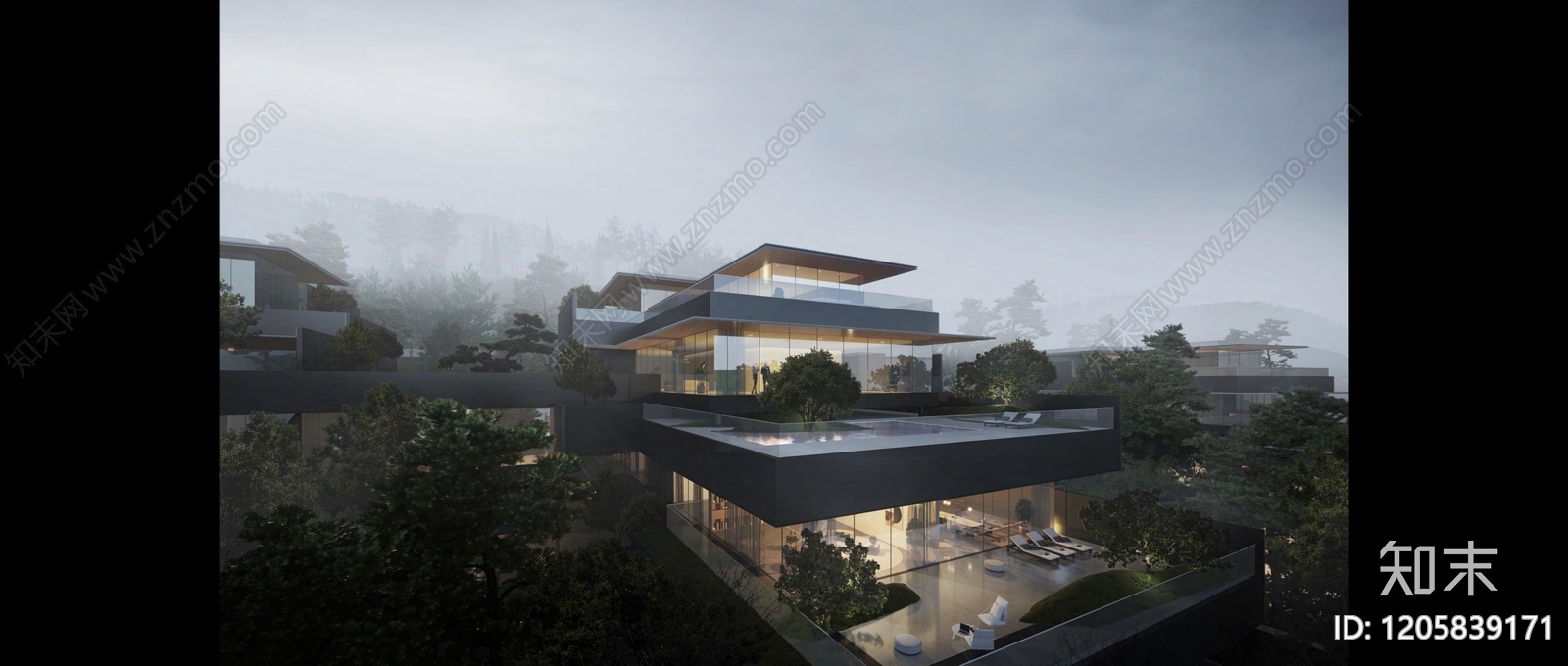 现代别墅建筑下载【ID:1205839171】