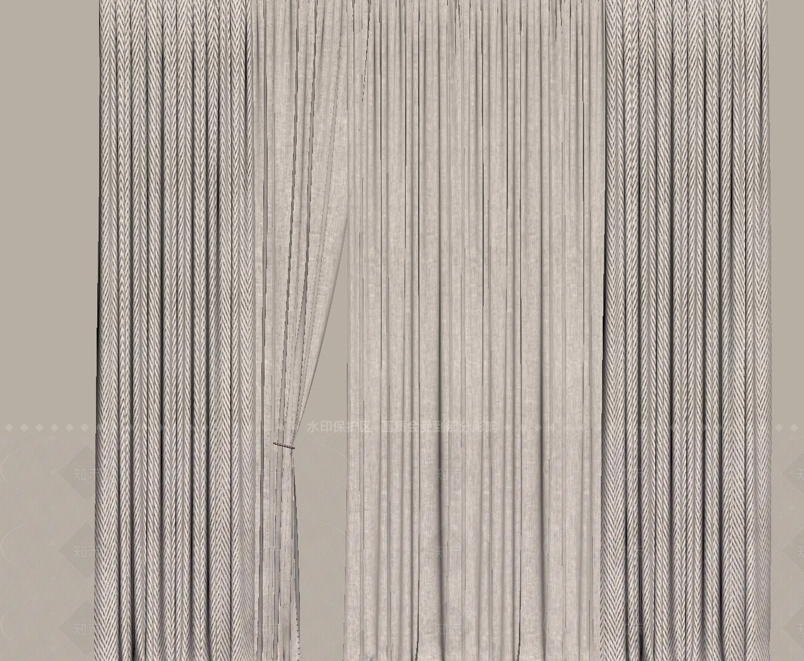 现代极简窗帘SU模型下载【ID:1205841290】