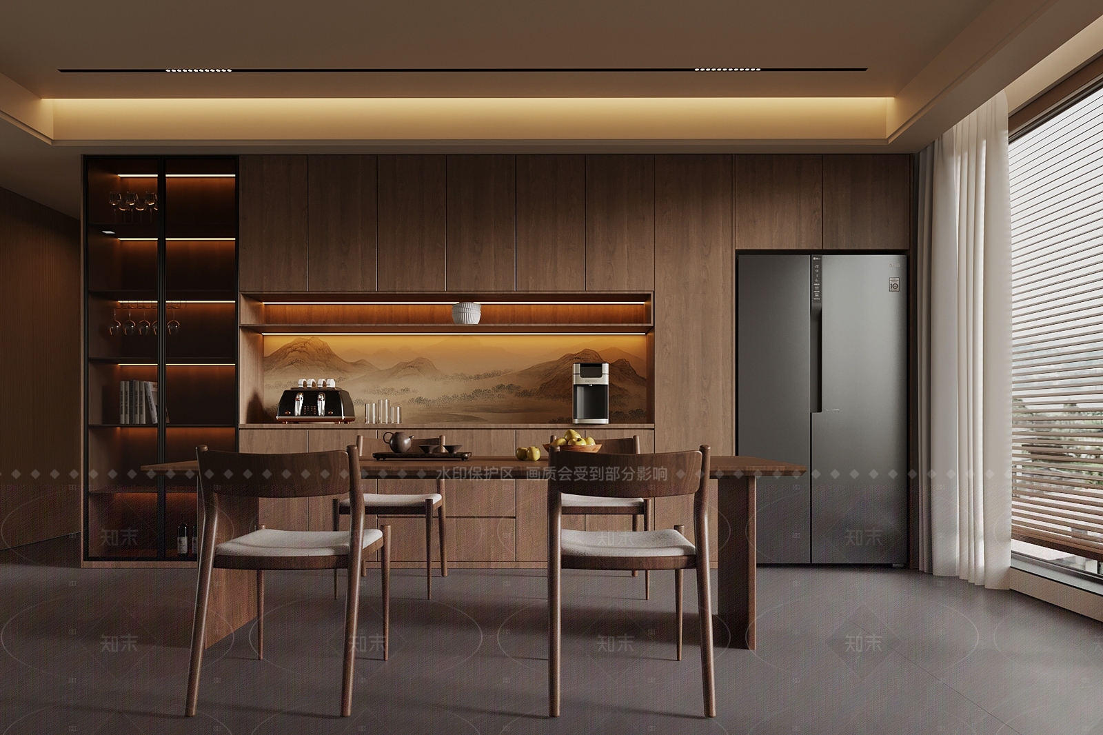 新中式家居餐厅3D模型下载【ID:1205840719】