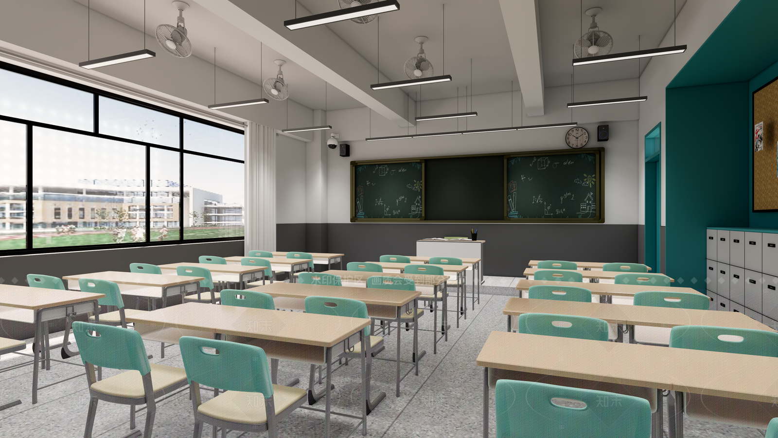 现代教室SU模型下载【ID:1205840934】