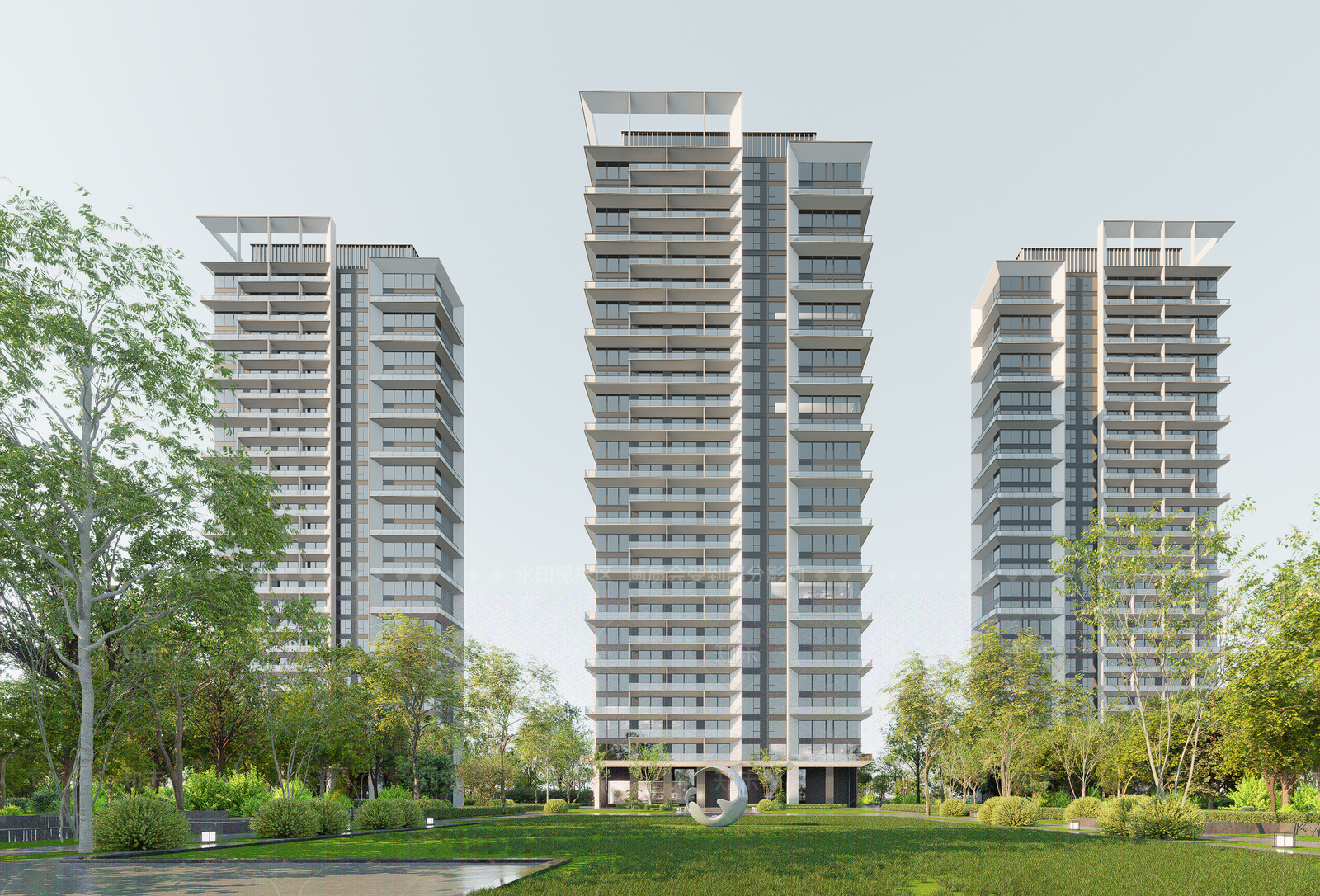 现代高层住宅SU模型下载【ID:1205841593】