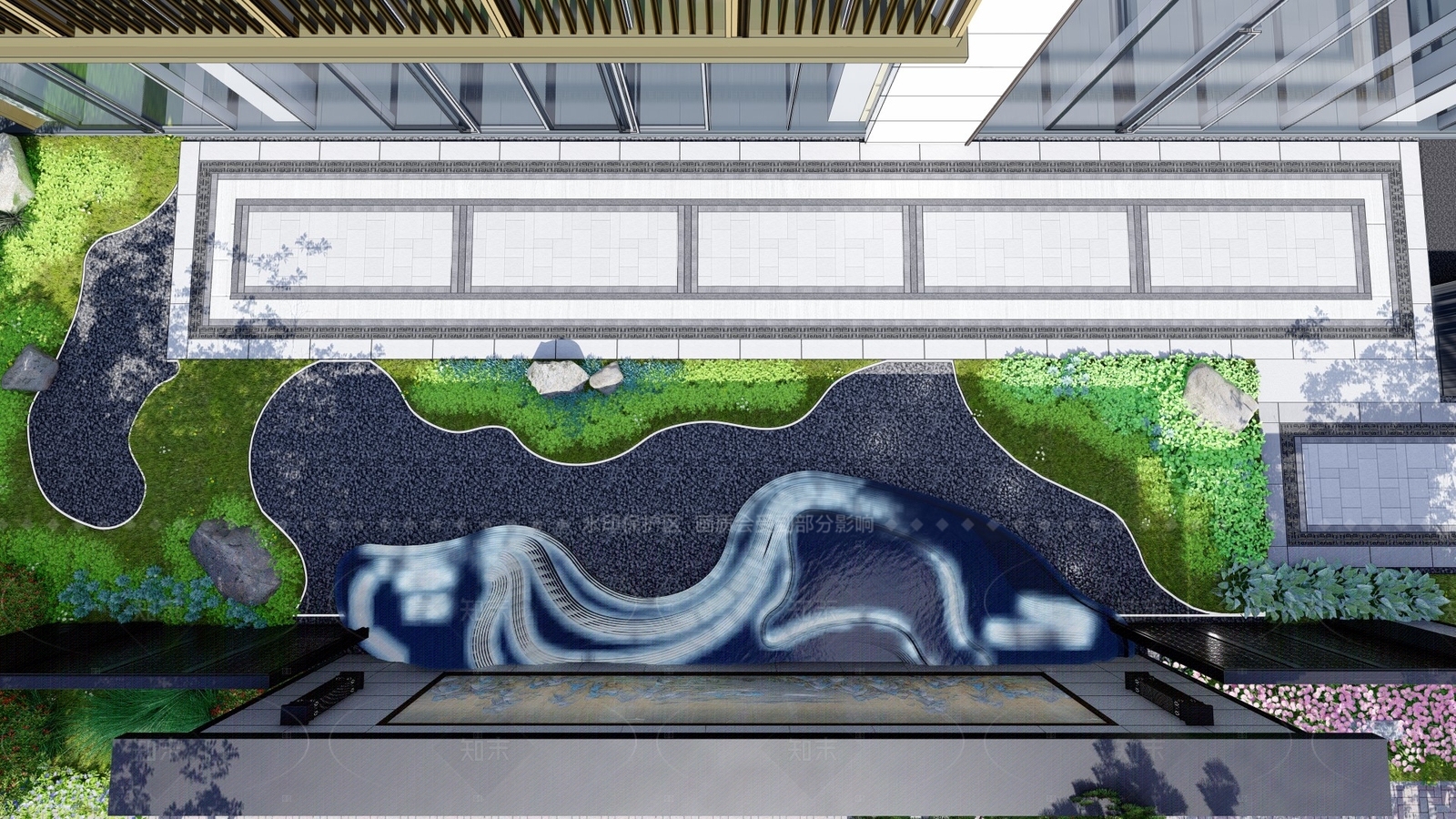 新中式中式小区景观SU模型下载【ID:1206051828】