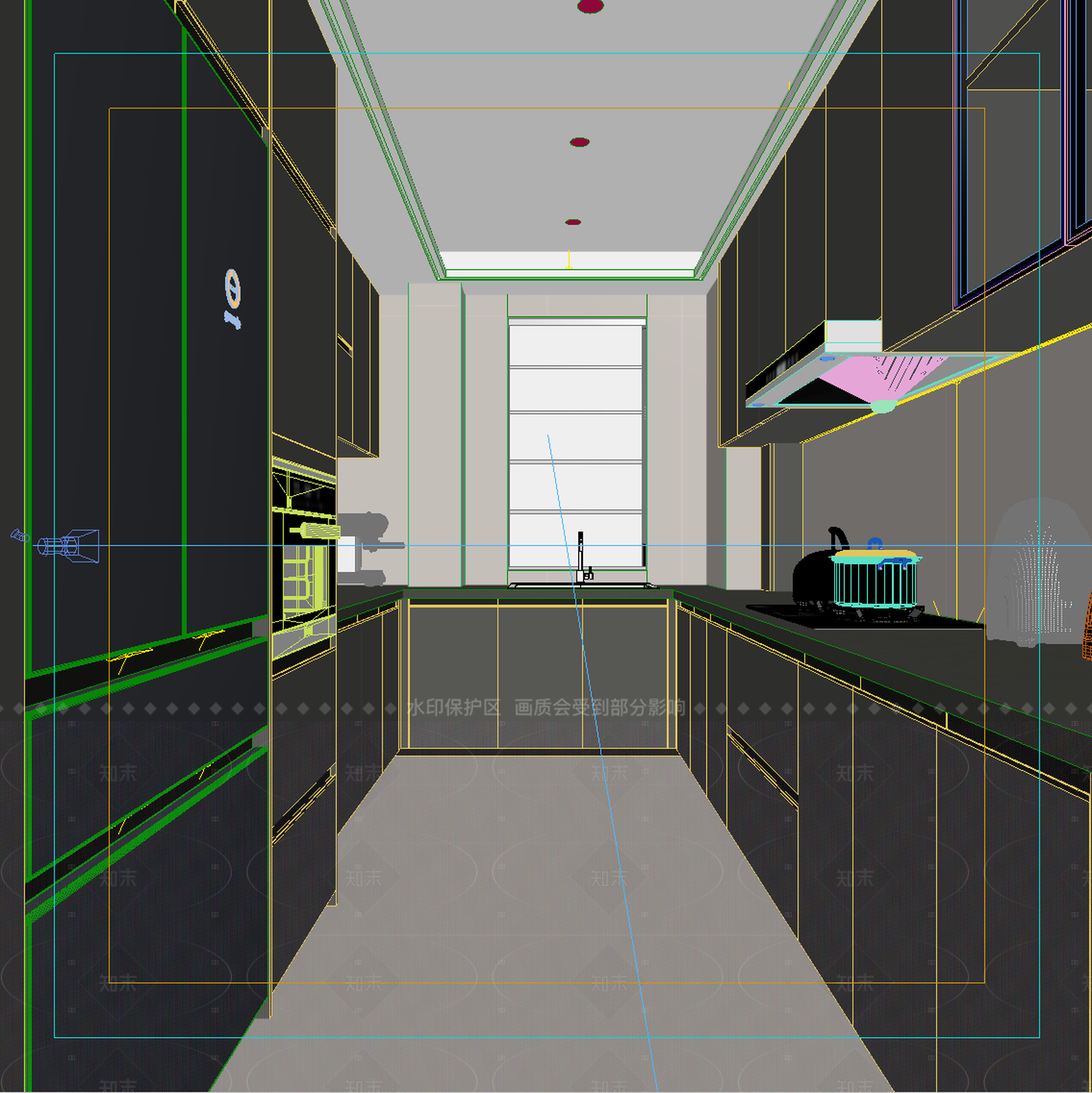 现代意式封闭式厨房3D模型下载【ID:1205842554】