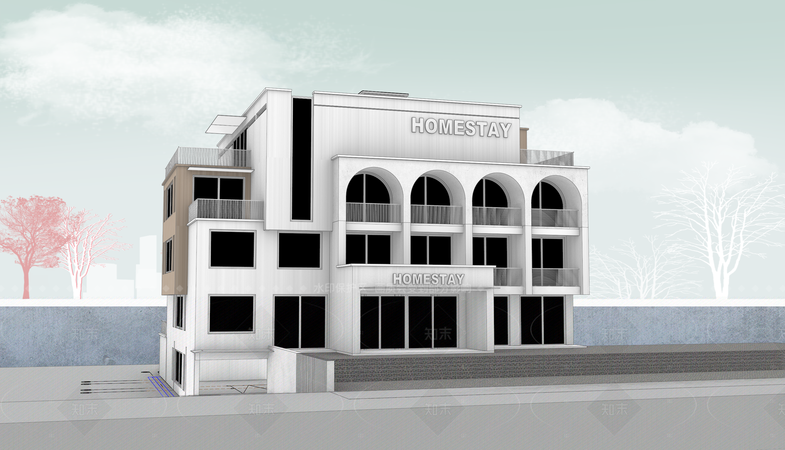 现代简约其他公共建筑SU模型下载【ID:1205842784】