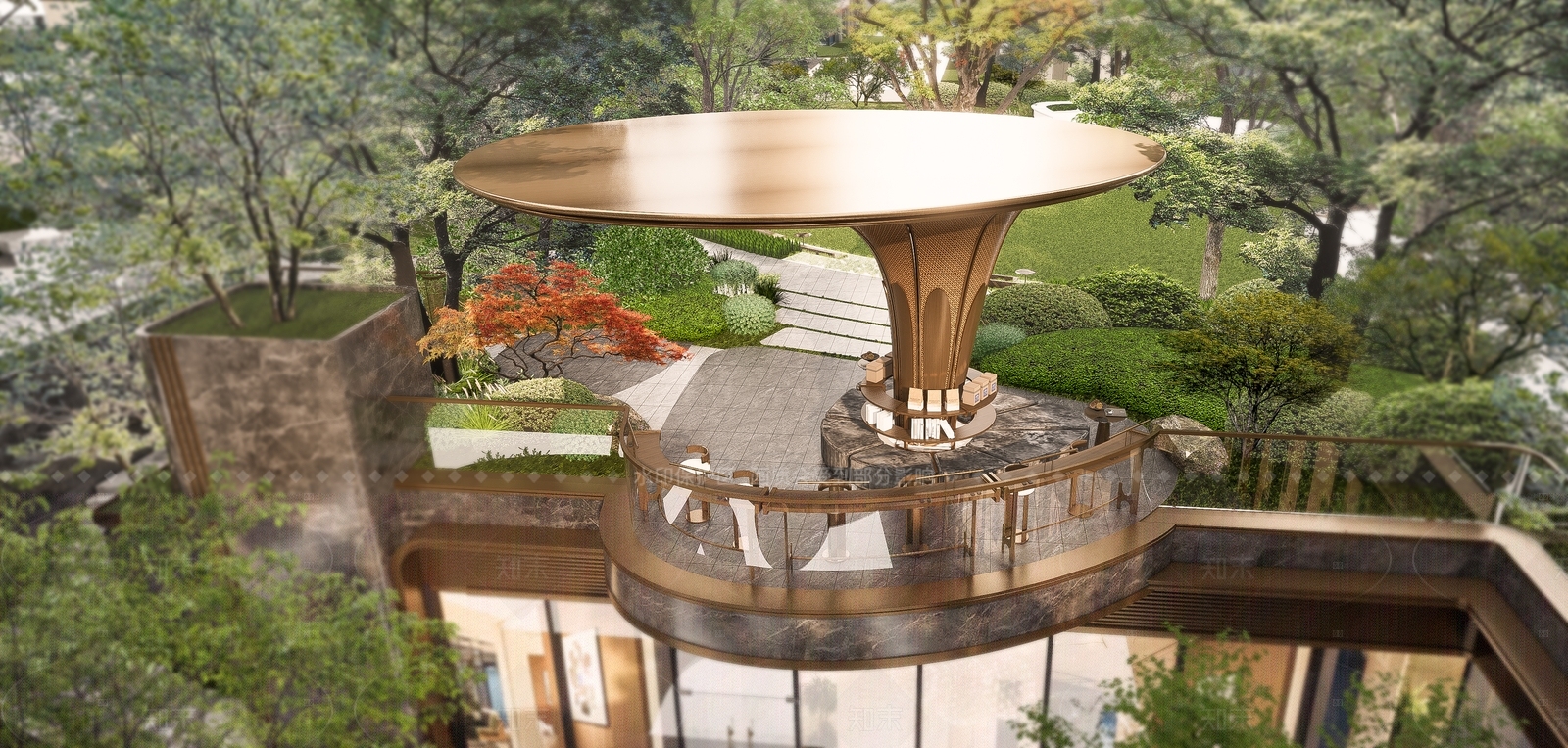 现代住宅区景观SU模型下载【ID:1205844536】