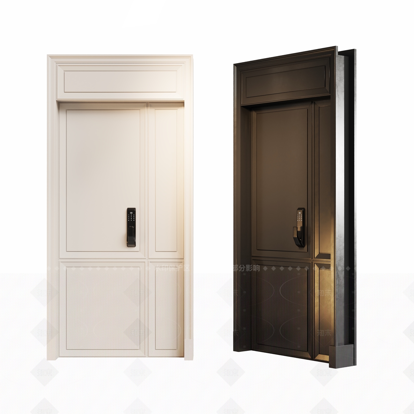 现代欧式平开门3D模型下载【ID:1205852253】