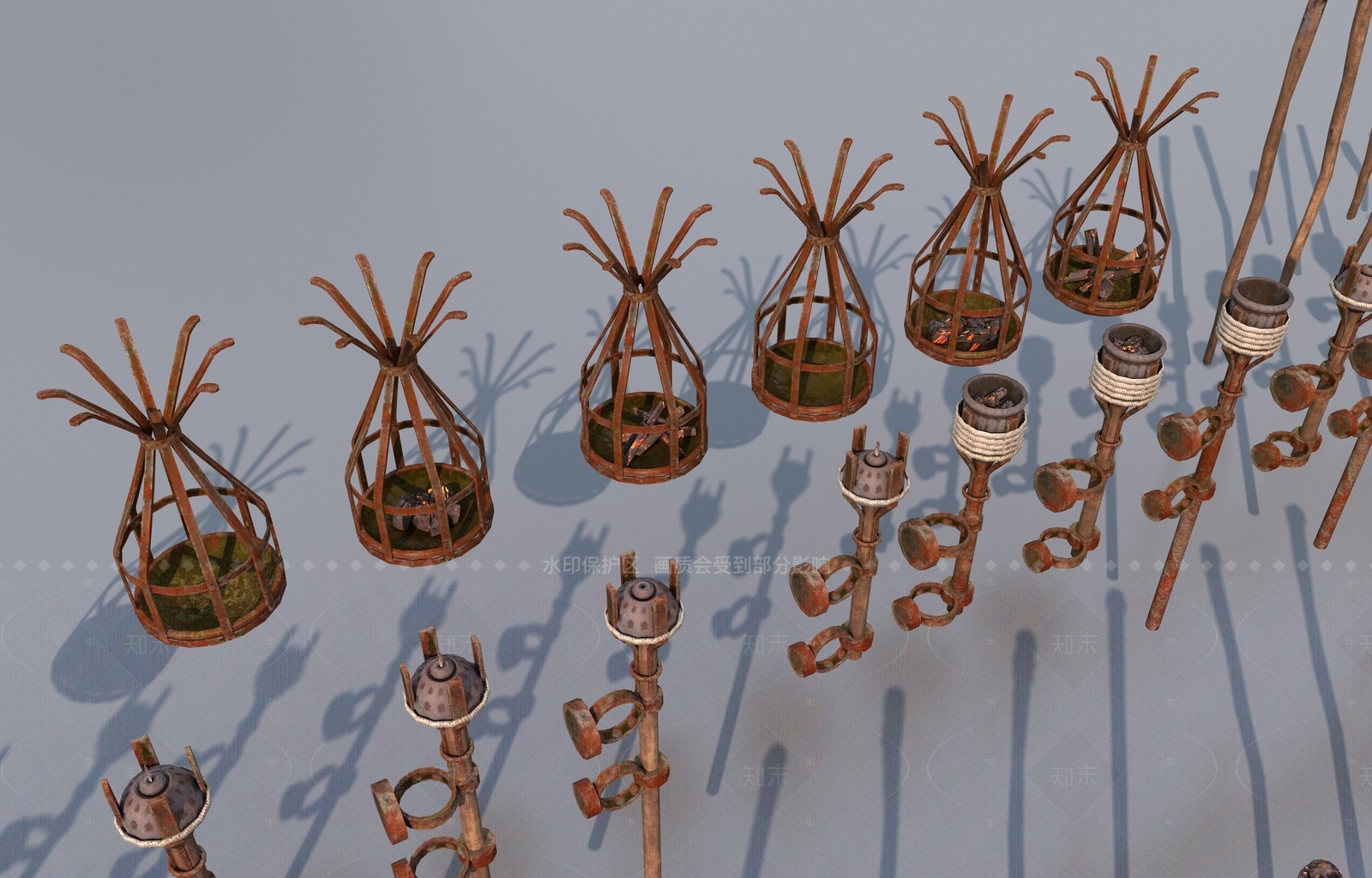 欧式灯具组合3D模型下载【ID:1205852102】